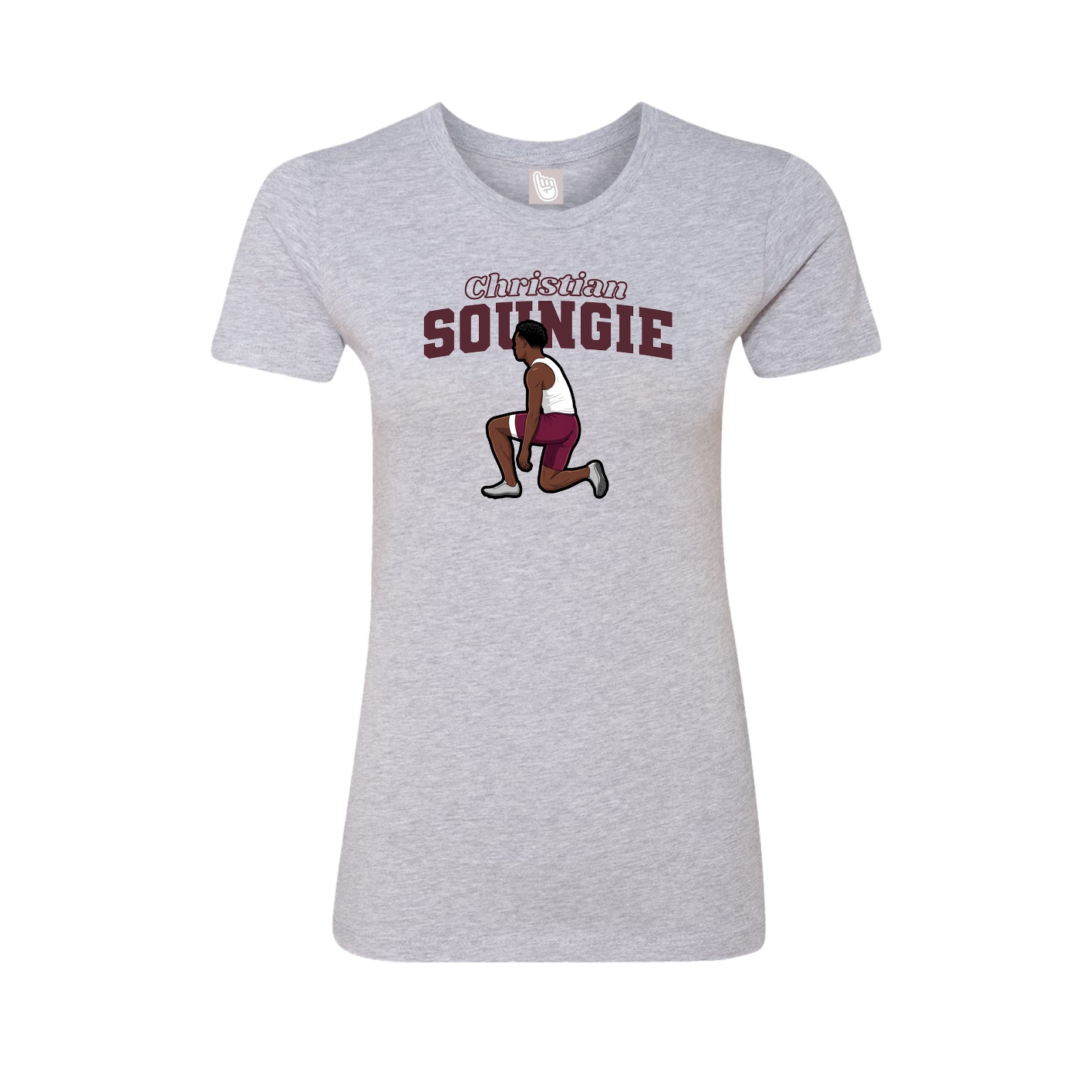 Fitted Women's Tee — Name Arch in Grey
