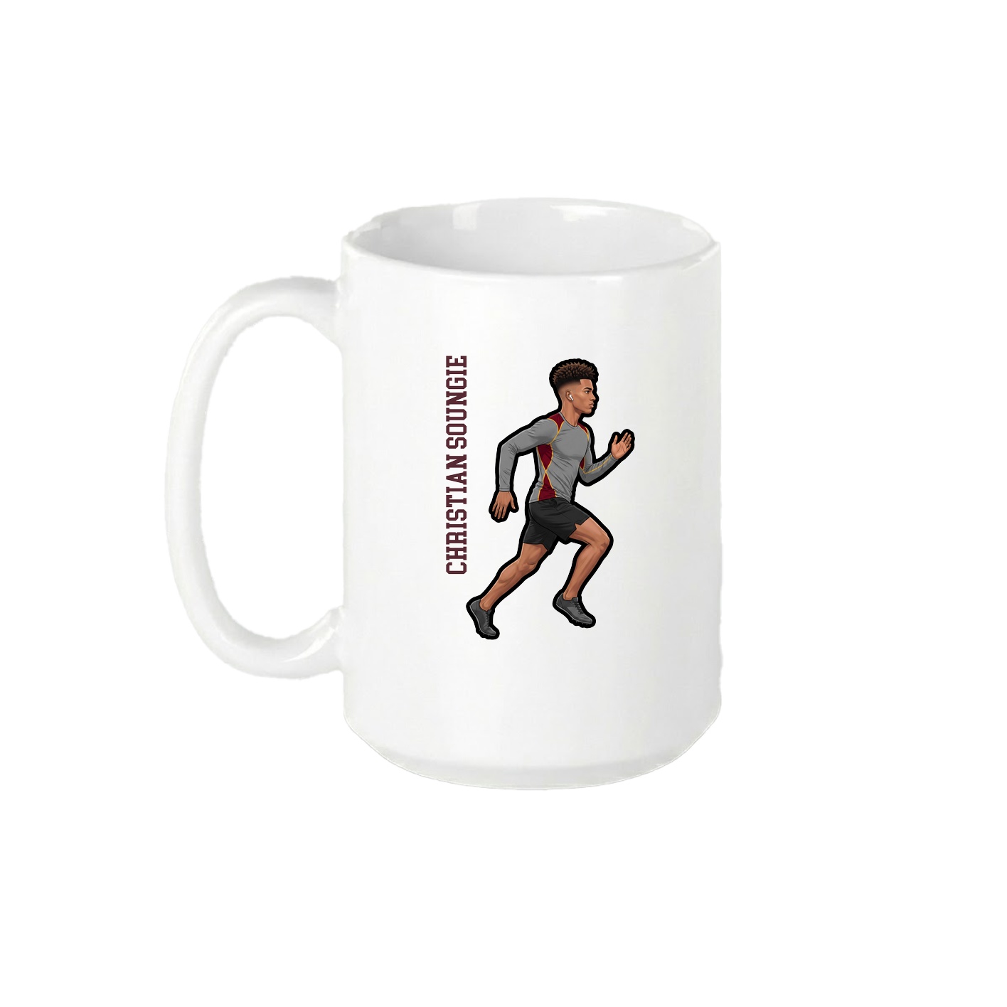 15oz Coffee Mug — Name Vertical in White