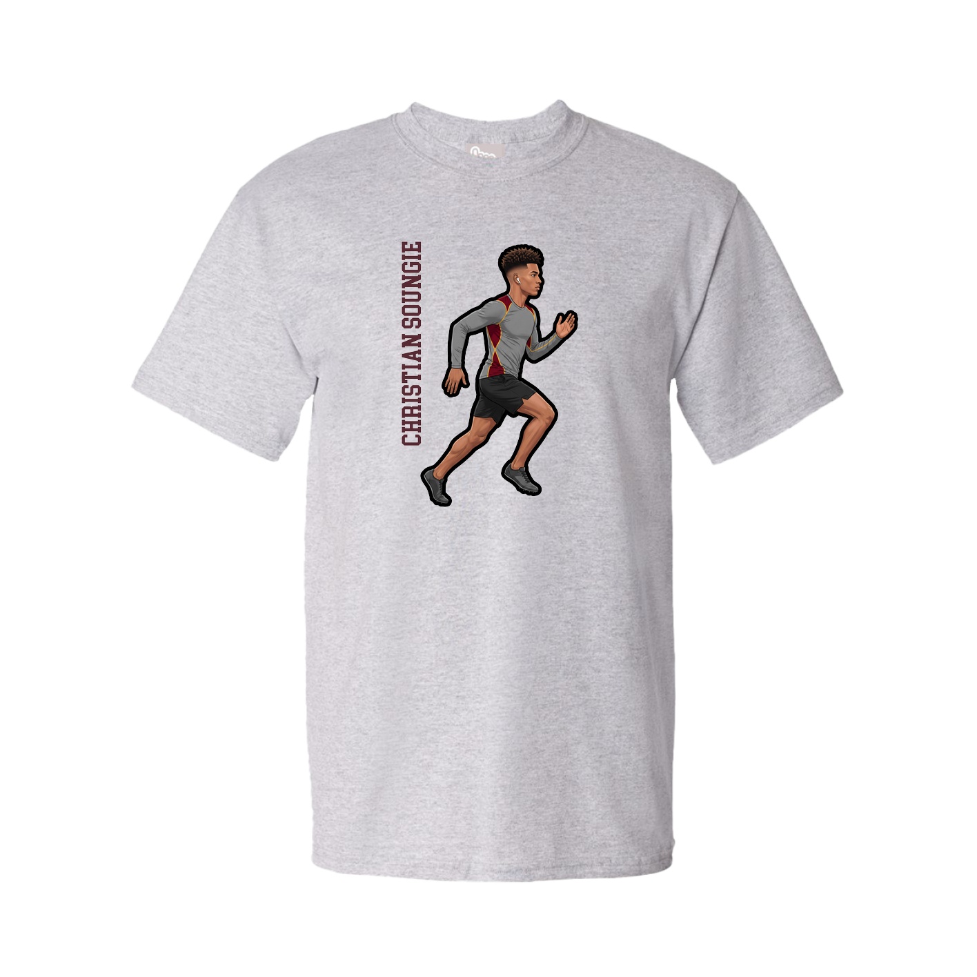 Tee — Name Vertical in Grey