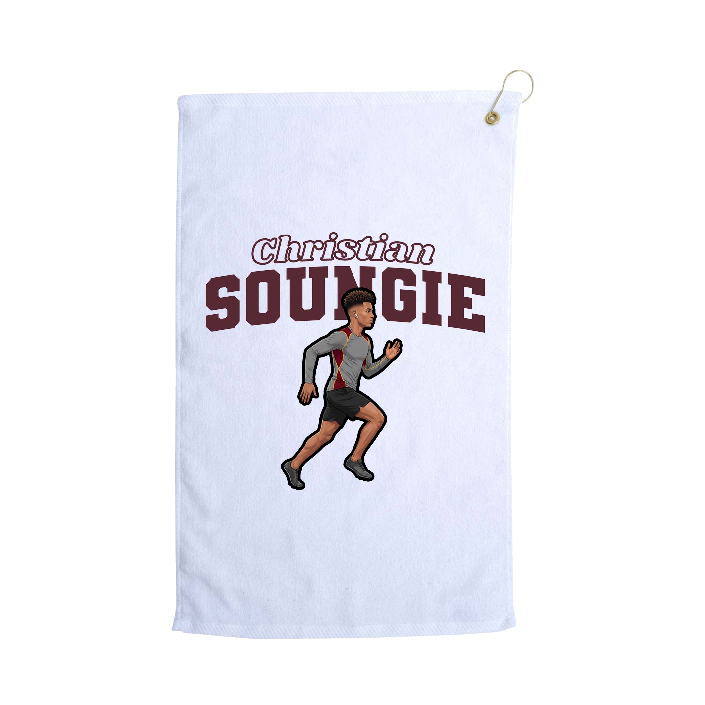 Golf Towel — Name Arch in White
