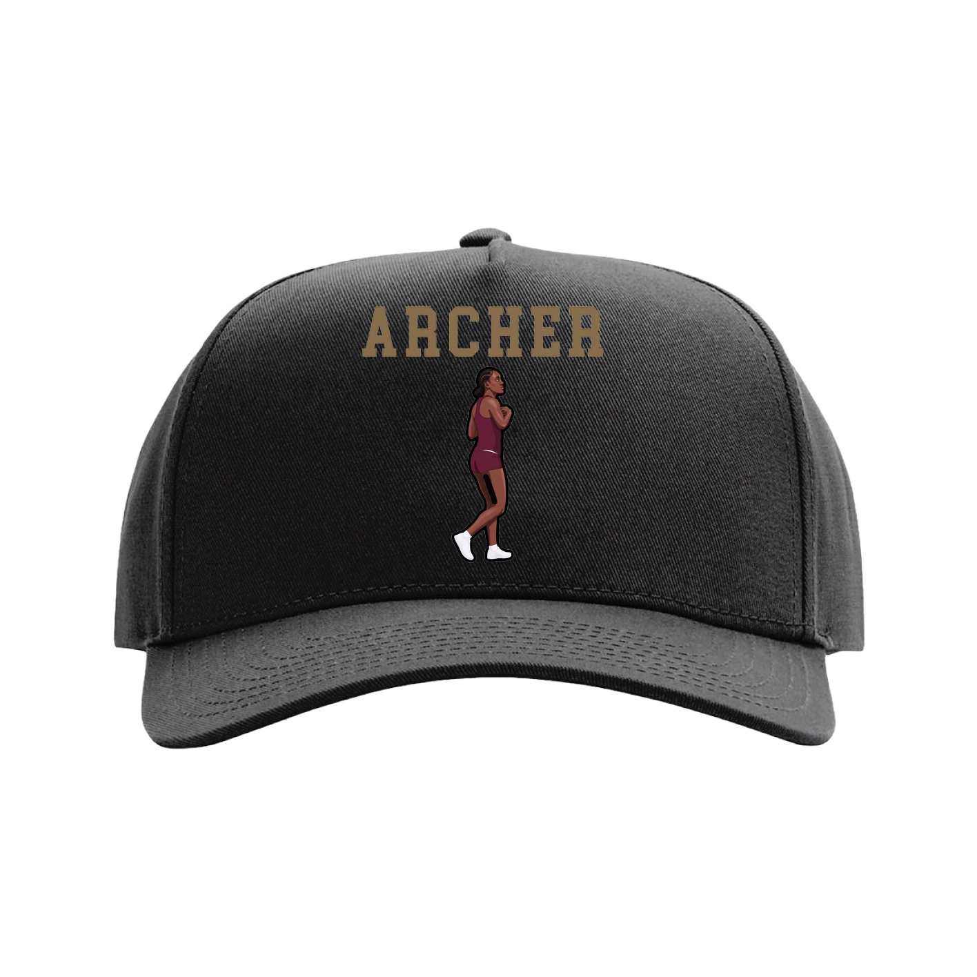 Full Fabric Five-Panel Champ Cap — Shirsey in Black