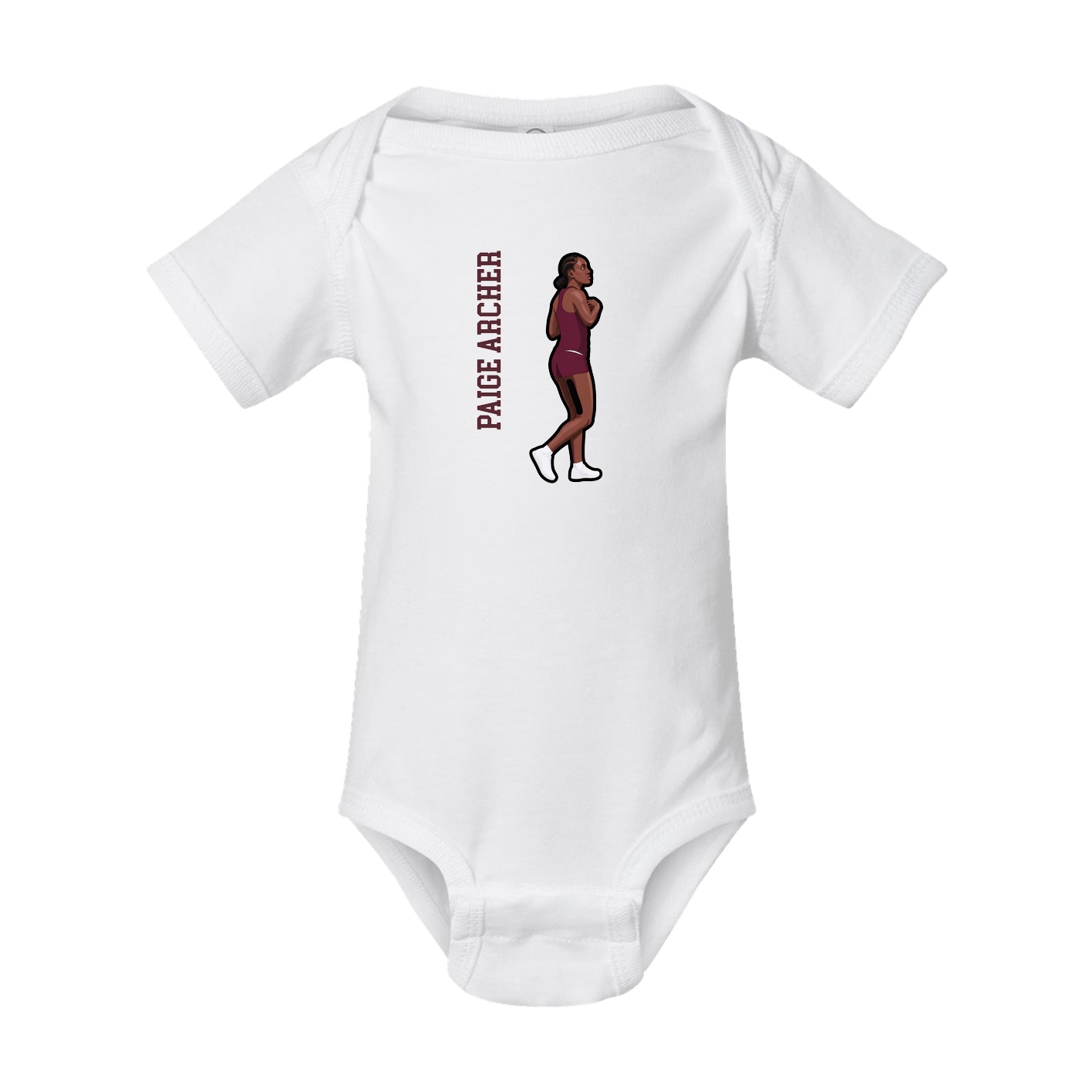 Baby Onesie — Name Vertical in White
