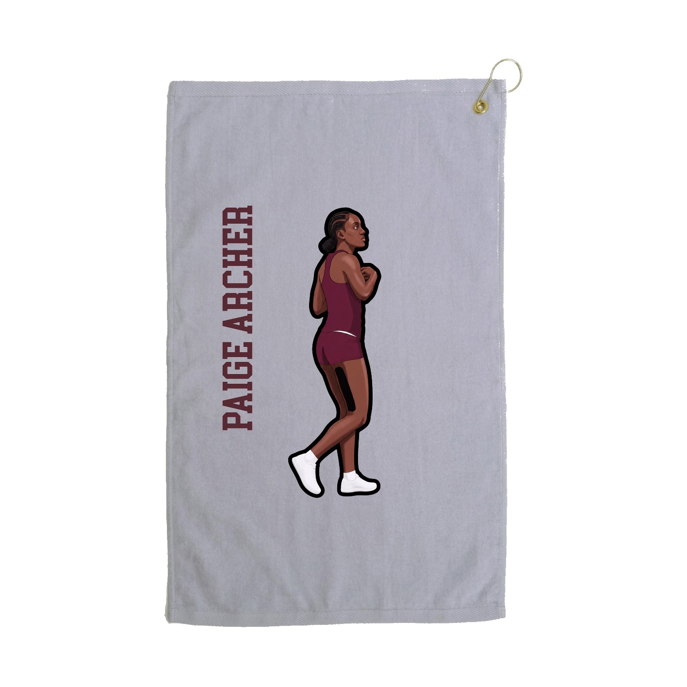 Golf Towel — Name Vertical in Grey