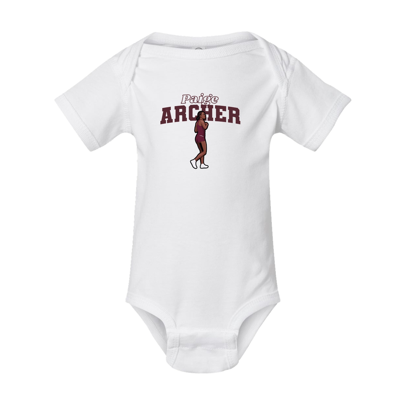 Baby Onesie — Name Arch in White
