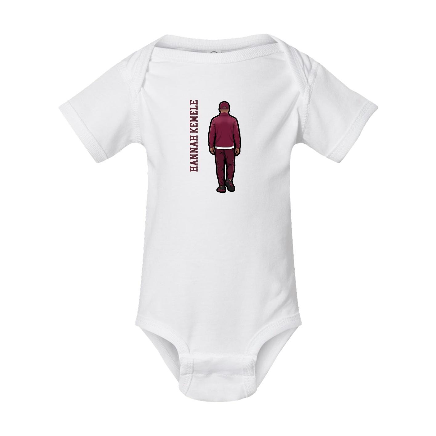 Baby Onesie — Name Vertical in White