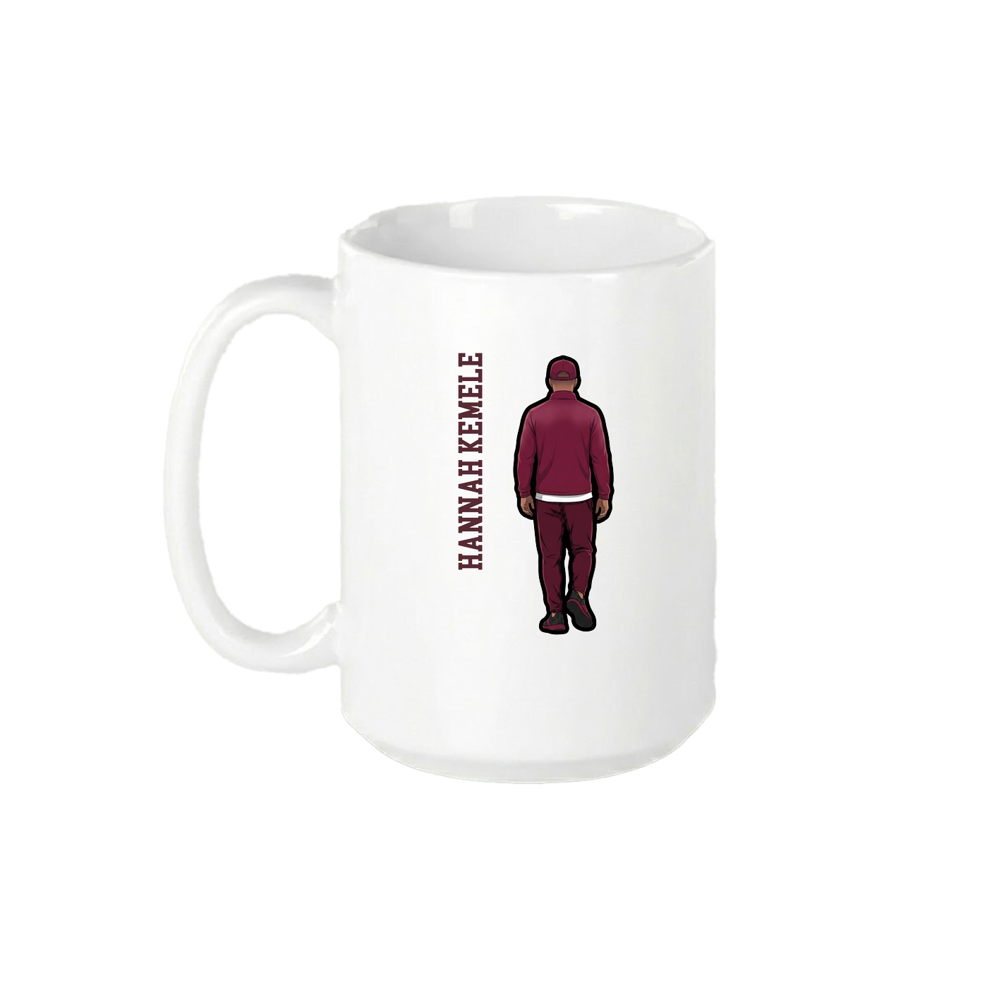 15oz Coffee Mug — Name Vertical in White