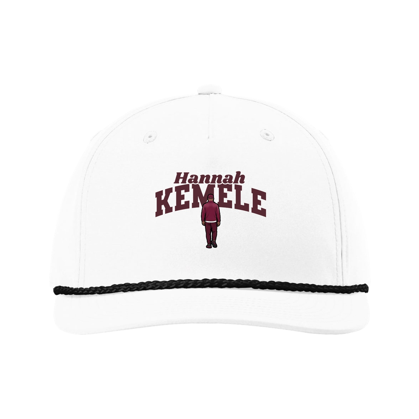 Five-Panel Classic Rope Cap — Signature Arch in White