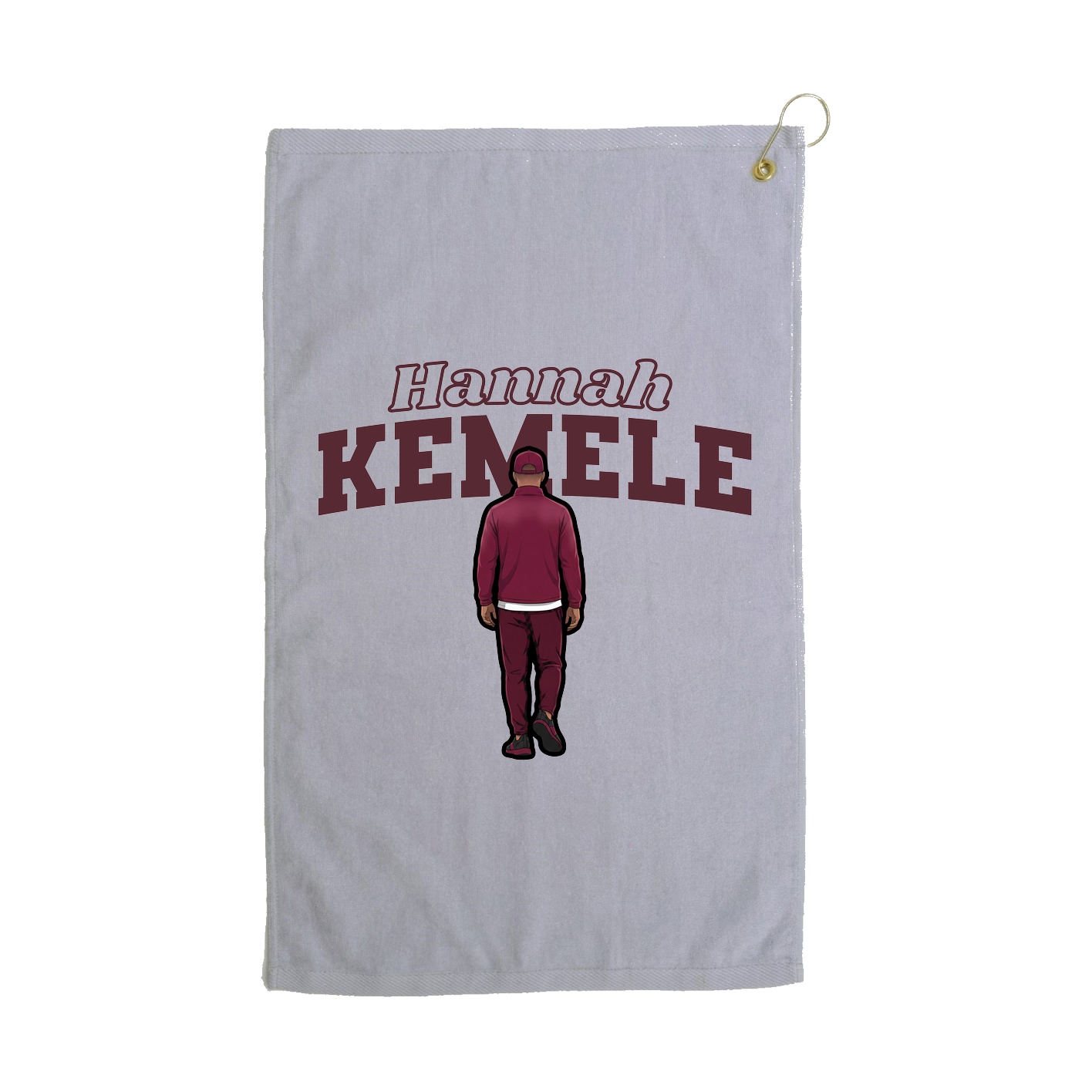 Golf Towel — Name Arch in Grey