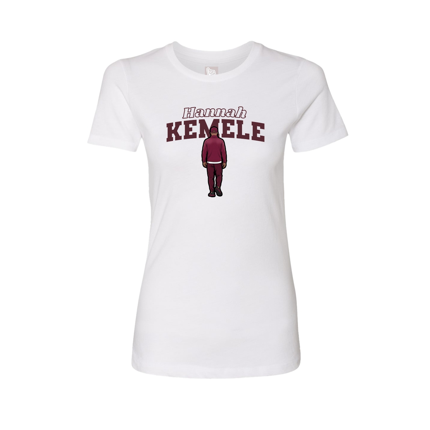 Fitted Women's Tee — Name Arch in White