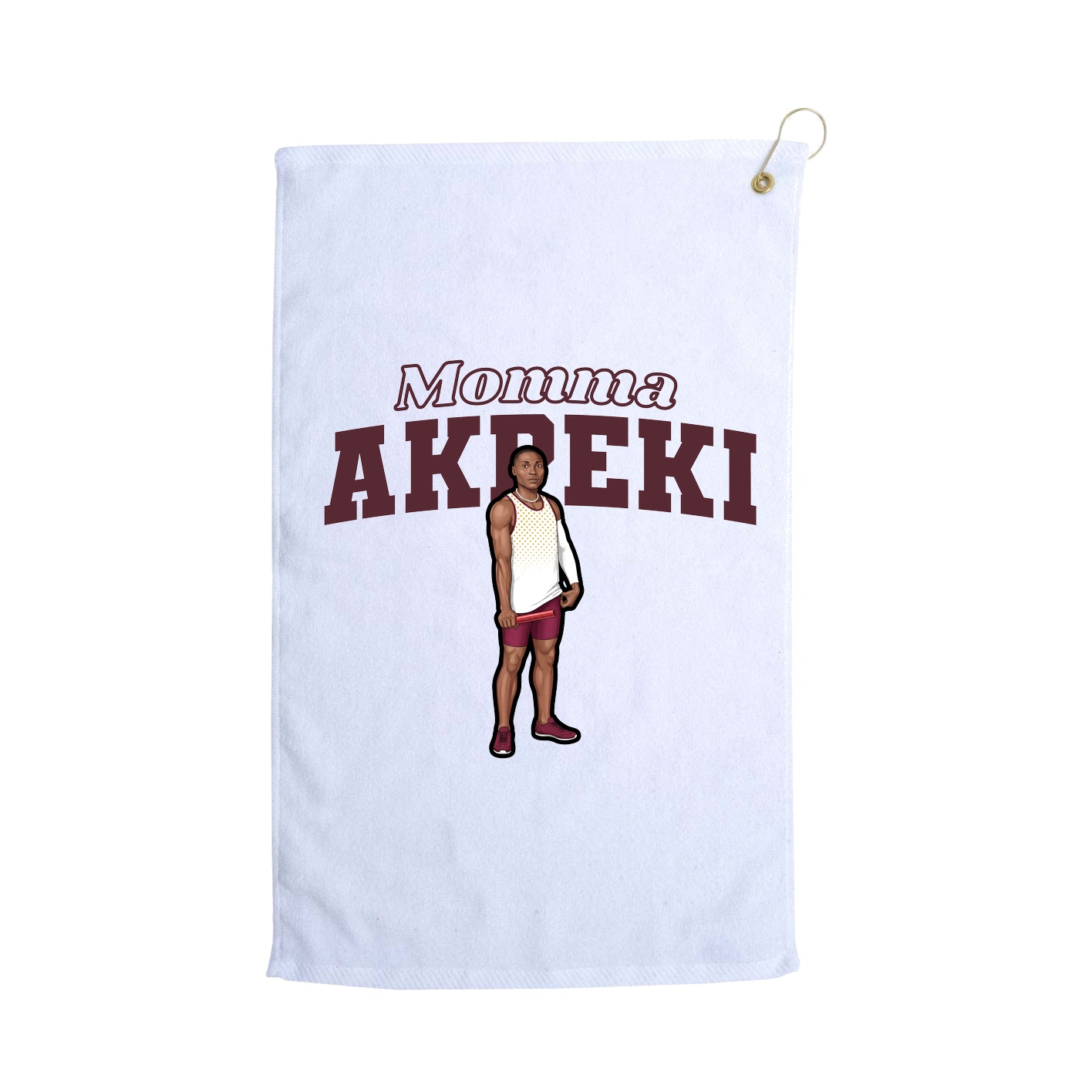 Golf Towel — Mothers Day Block in White