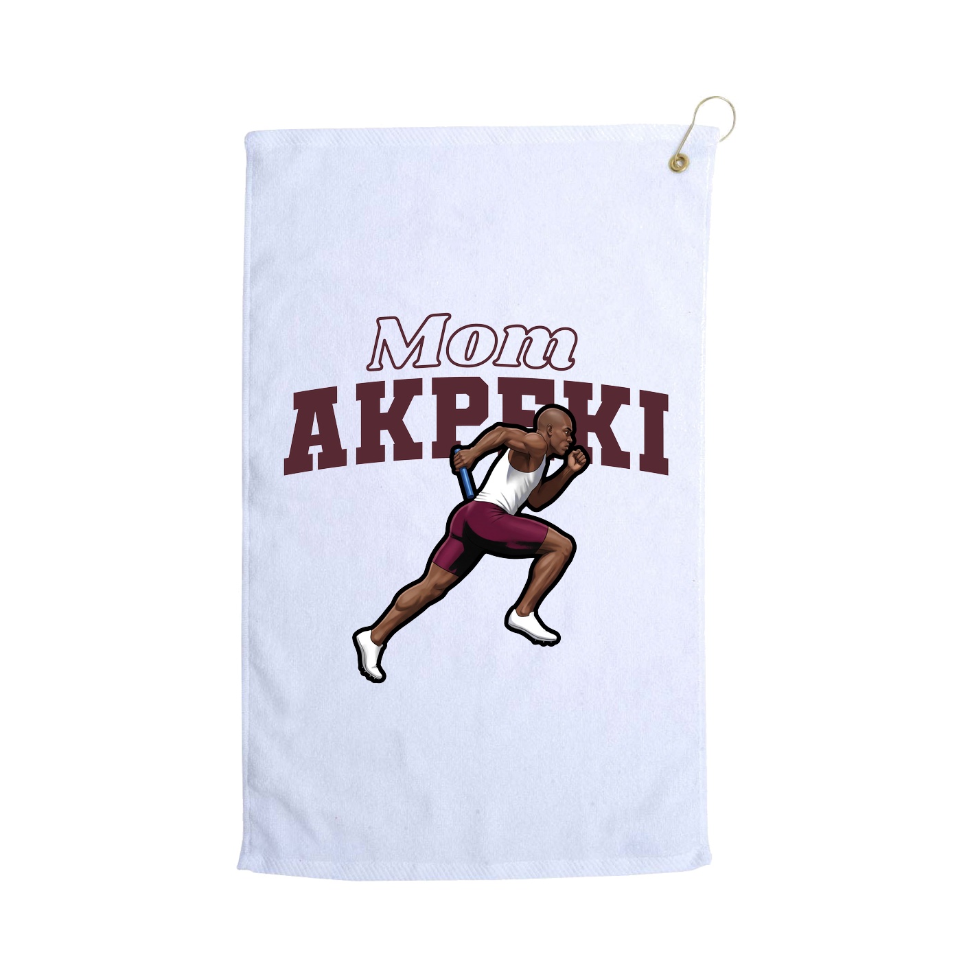 Golf Towel — Mothers Day Block in White