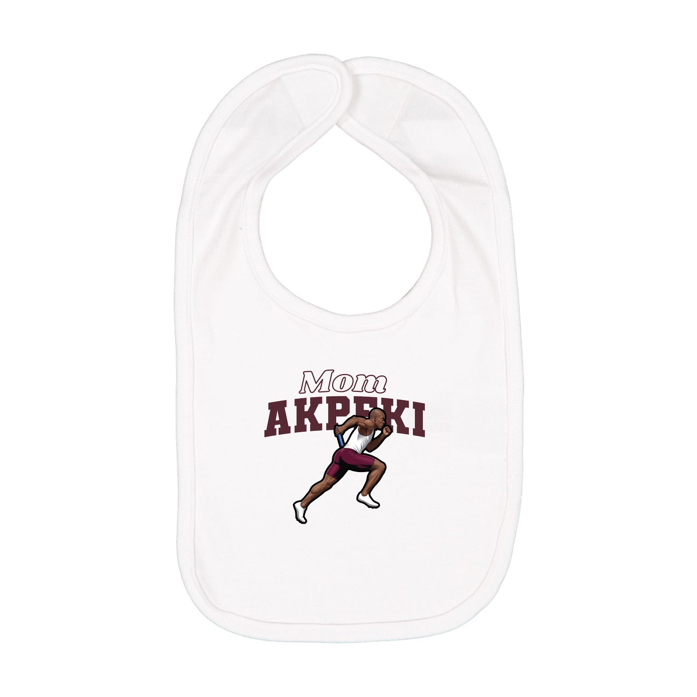Infant Bib — Mothers Day Block in White