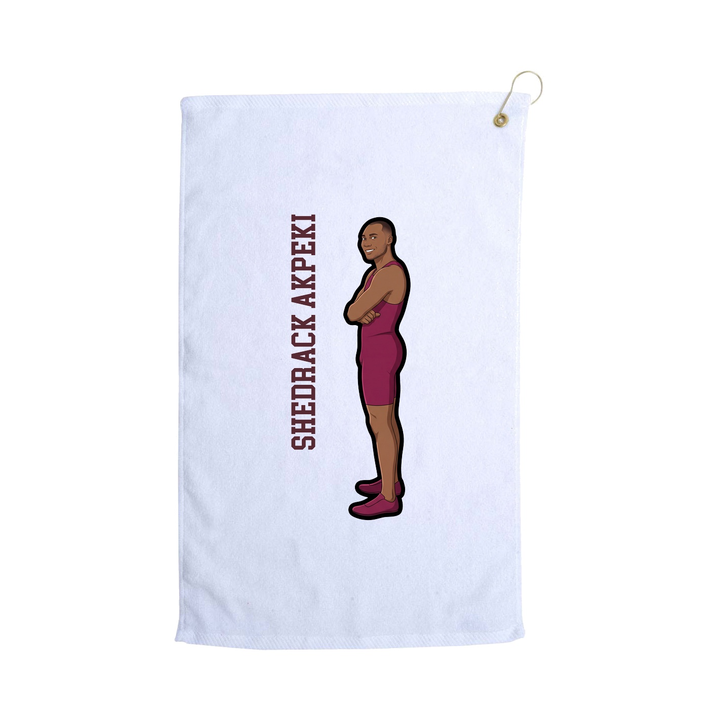 Golf Towel — Name Vertical in White