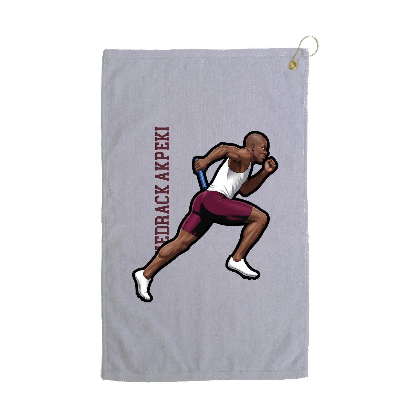 Golf Towel — Name Vertical in Grey