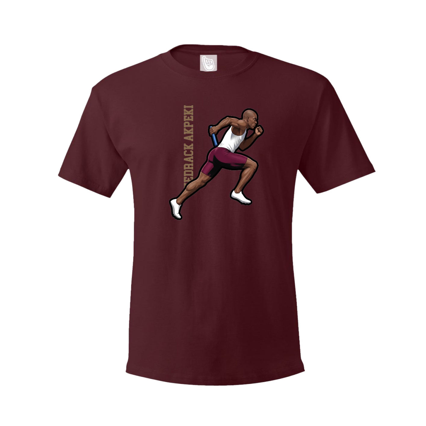 Tee — Name Vertical in Maroon