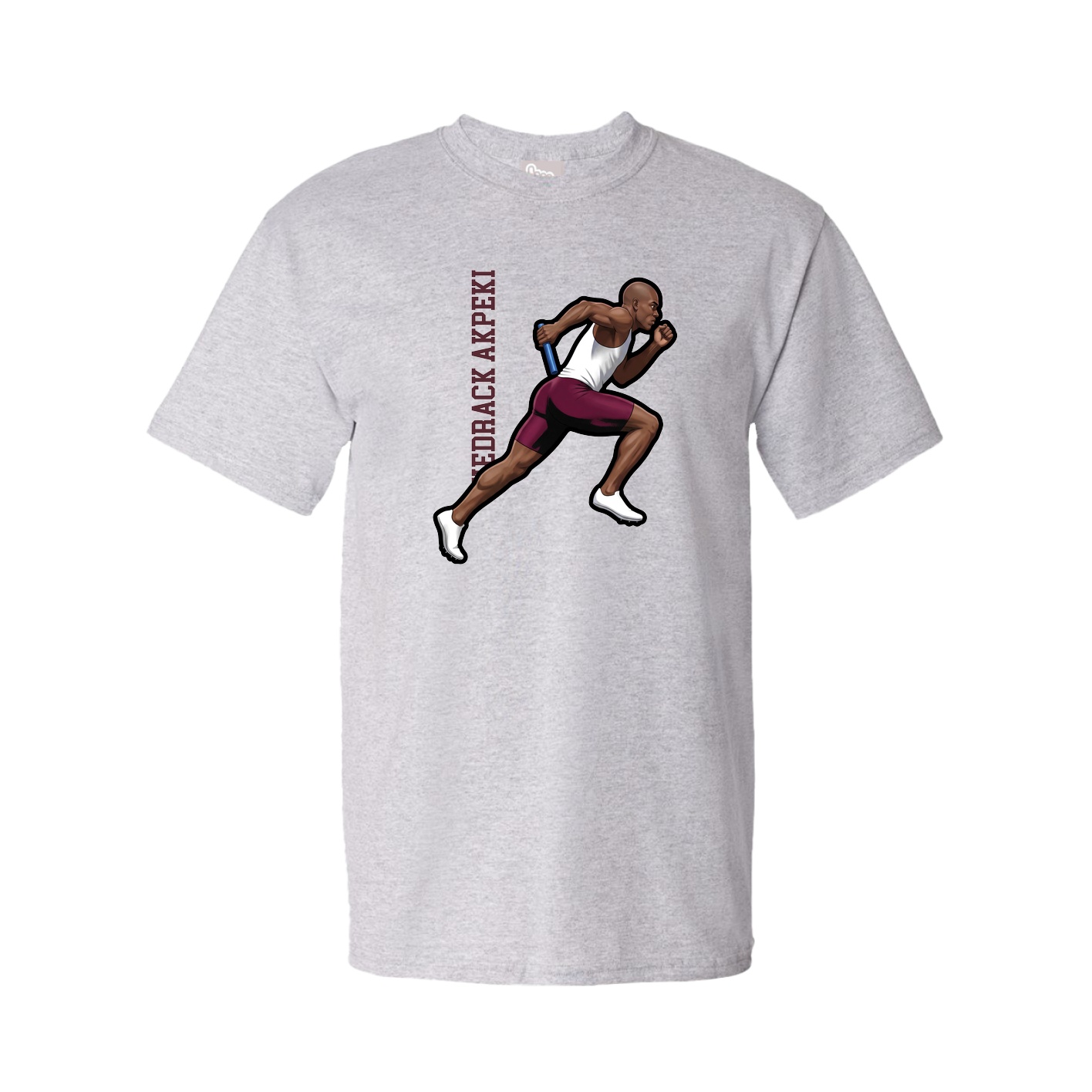 Youth Tee — Name Vertical in Grey