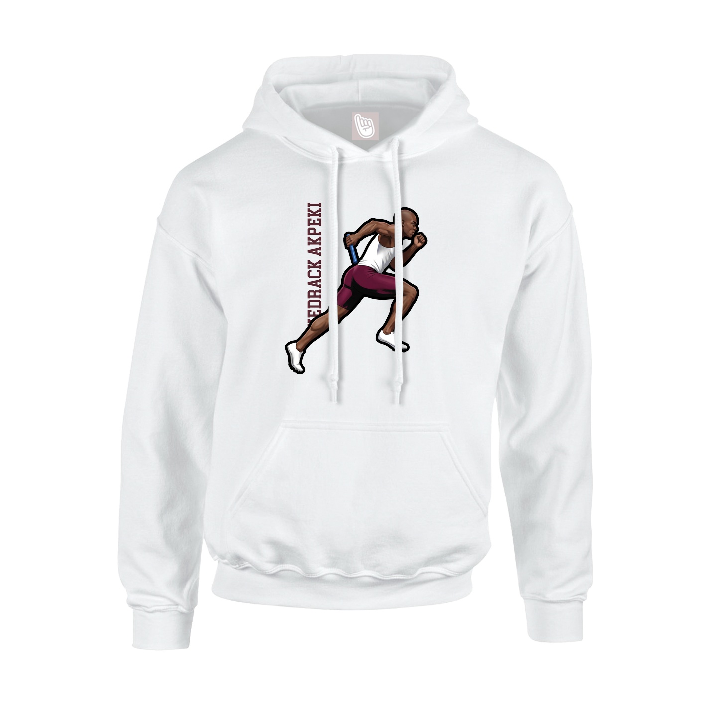 Youth Hoodie — Name Vertical in White