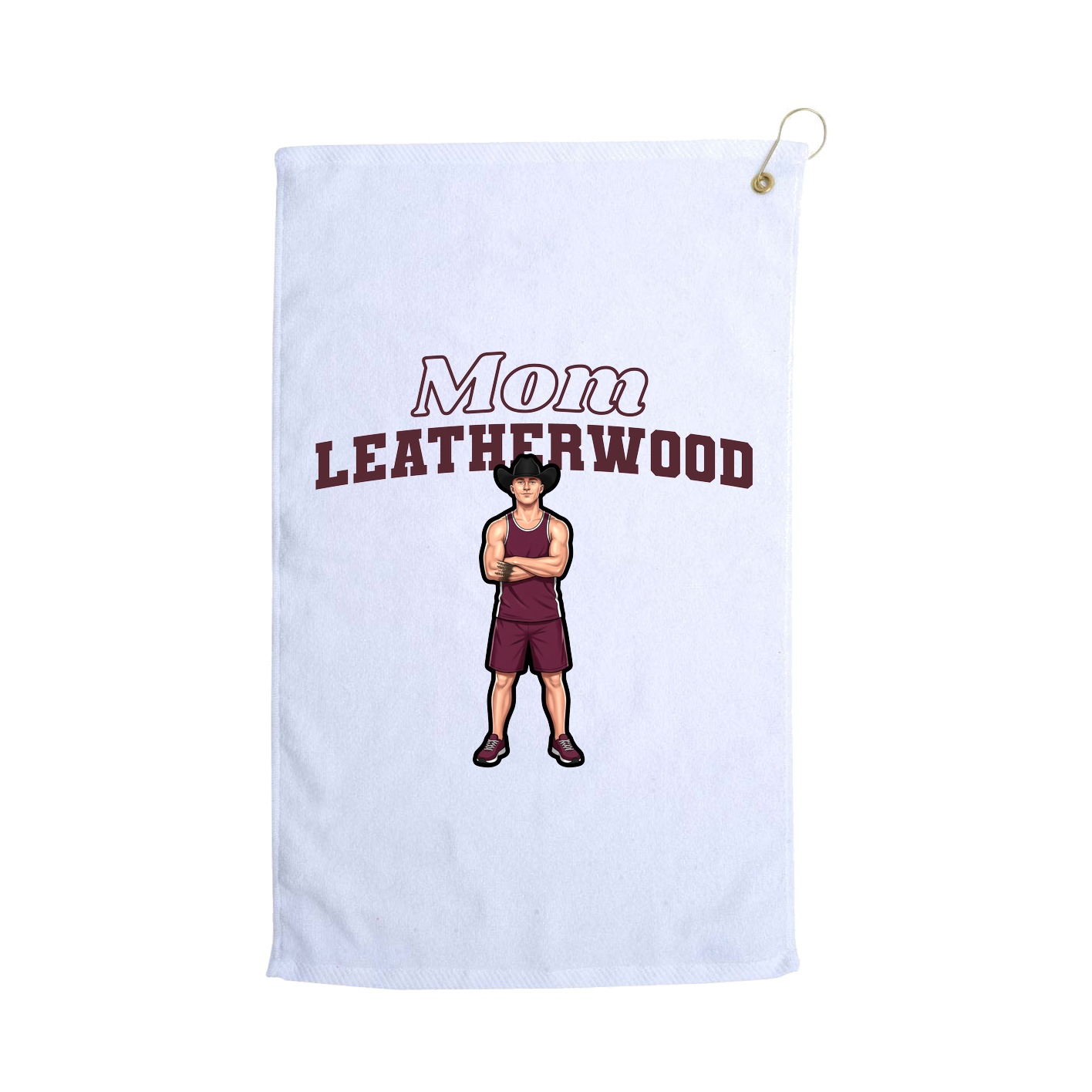 Golf Towel — Mothers Day Block in White