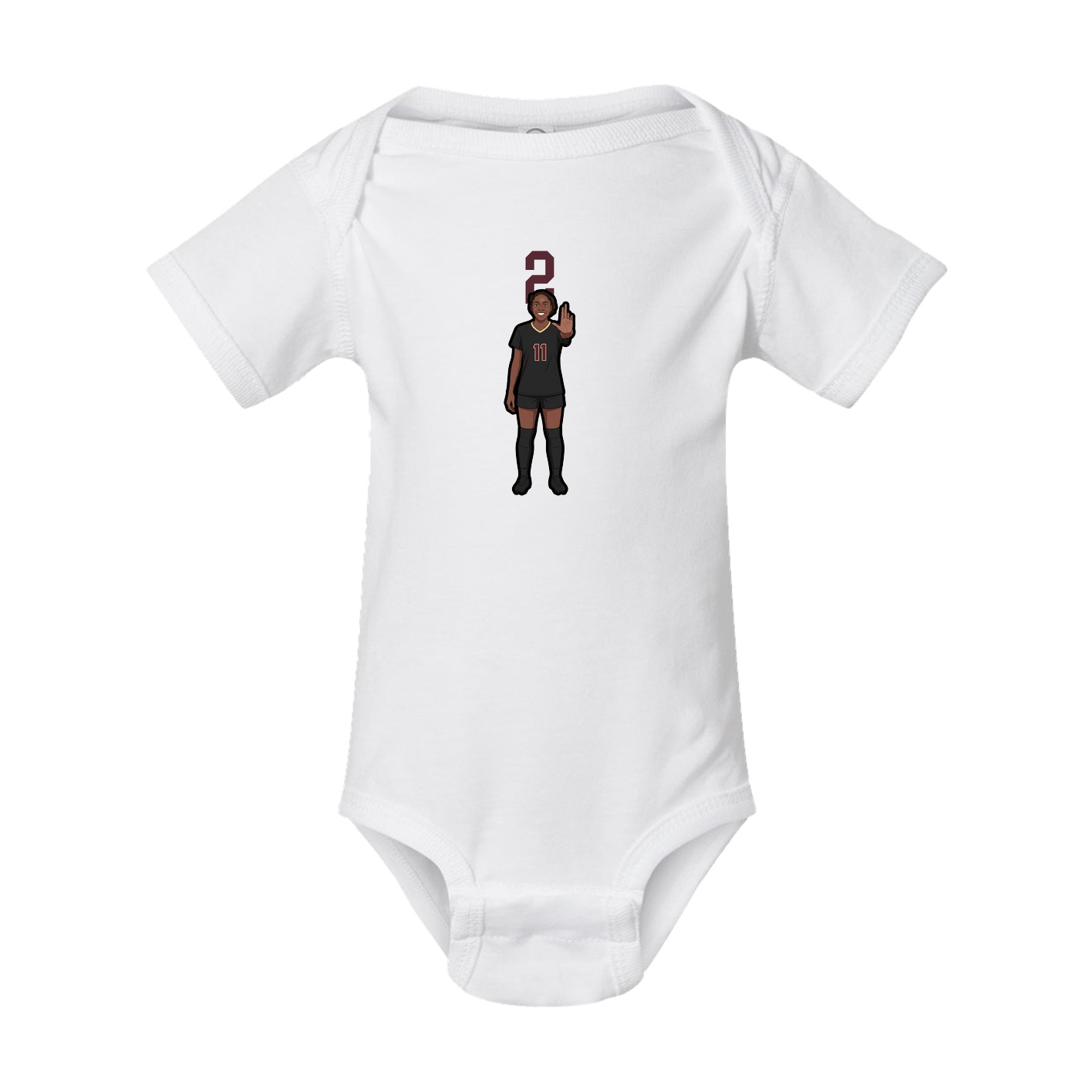 Baby Onesie — Number Top in White
