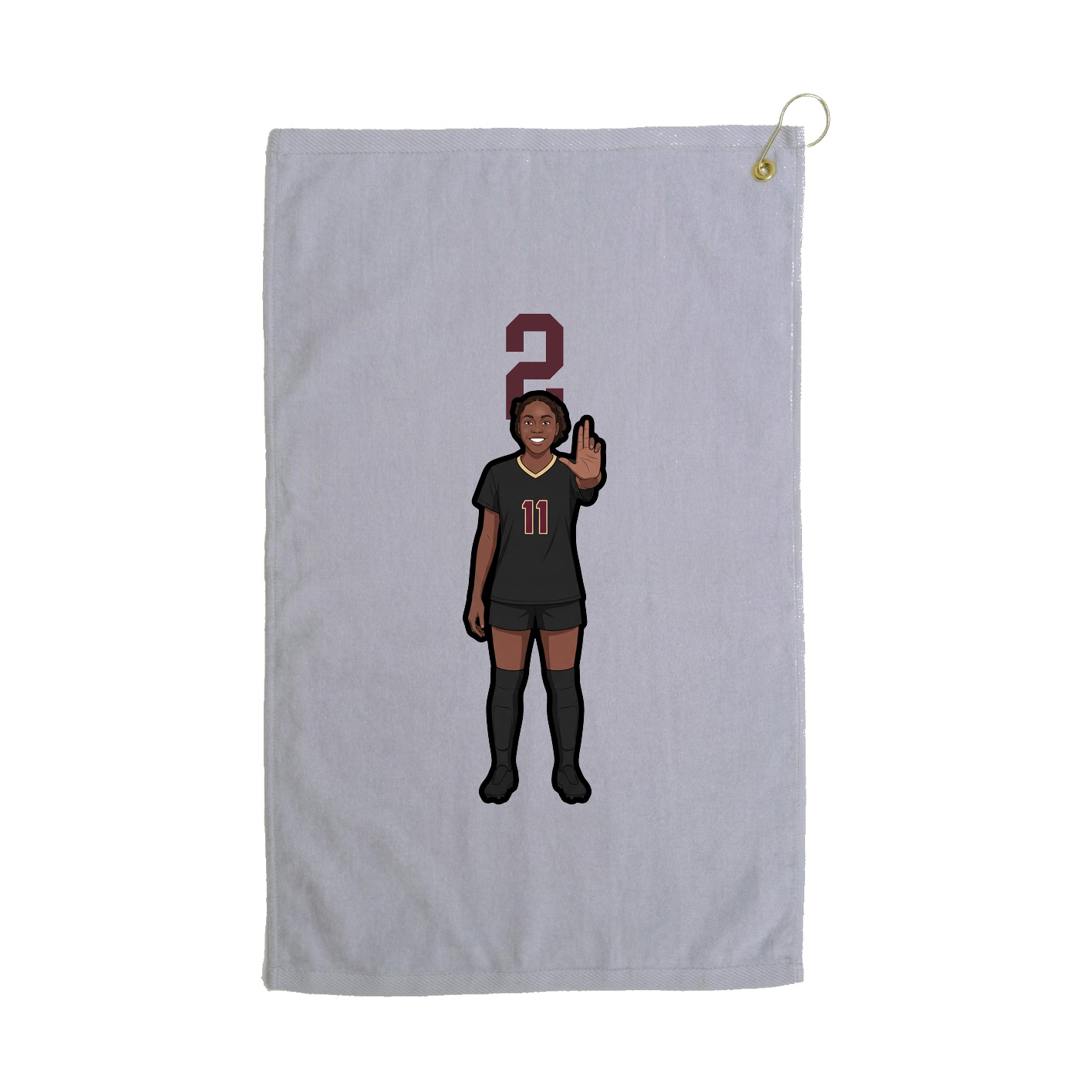Golf Towel — Number Top in Grey