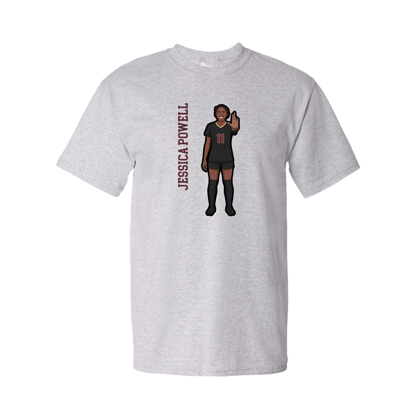 Youth Tee — Name Vertical in Grey