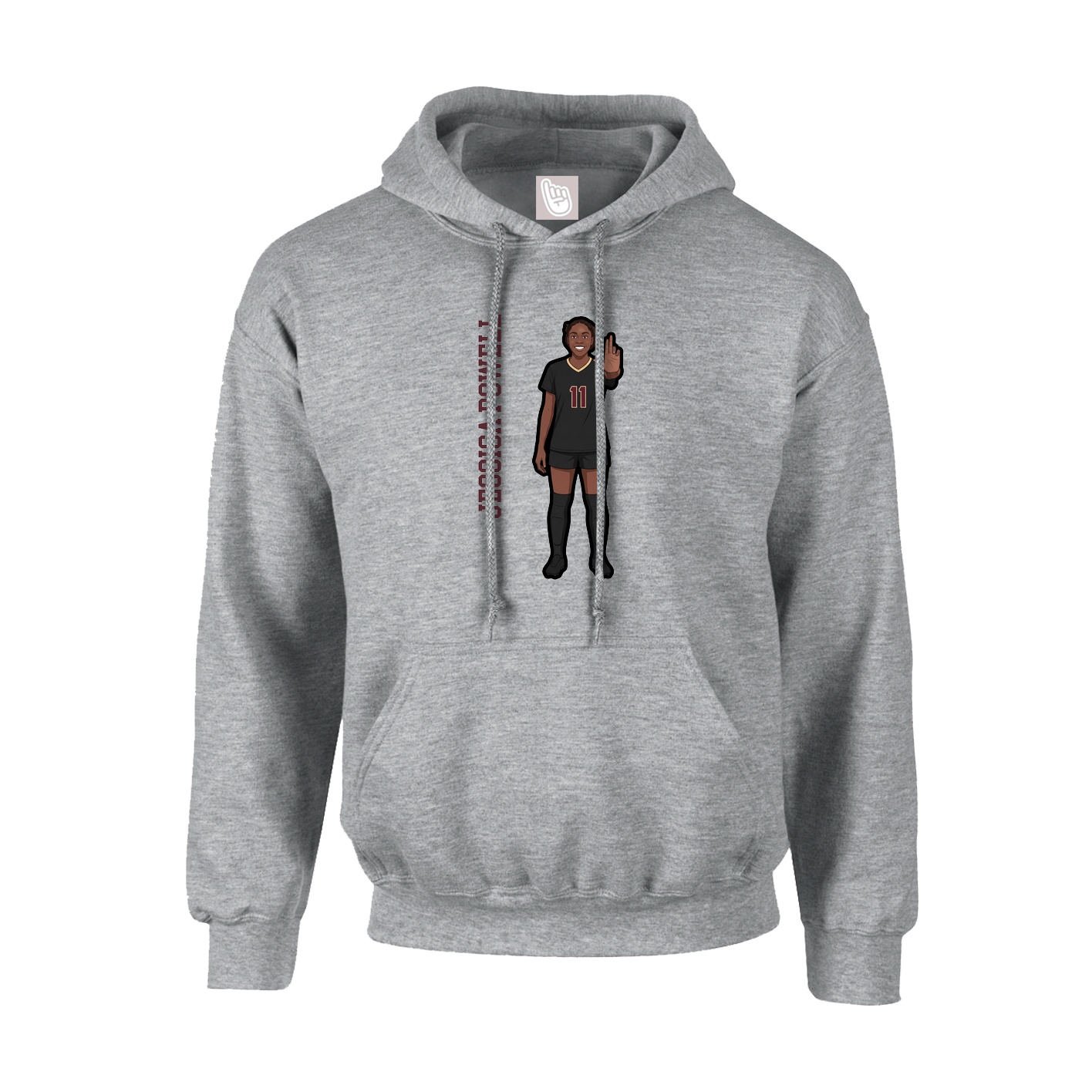 Hoodie — Name Vertical in Grey