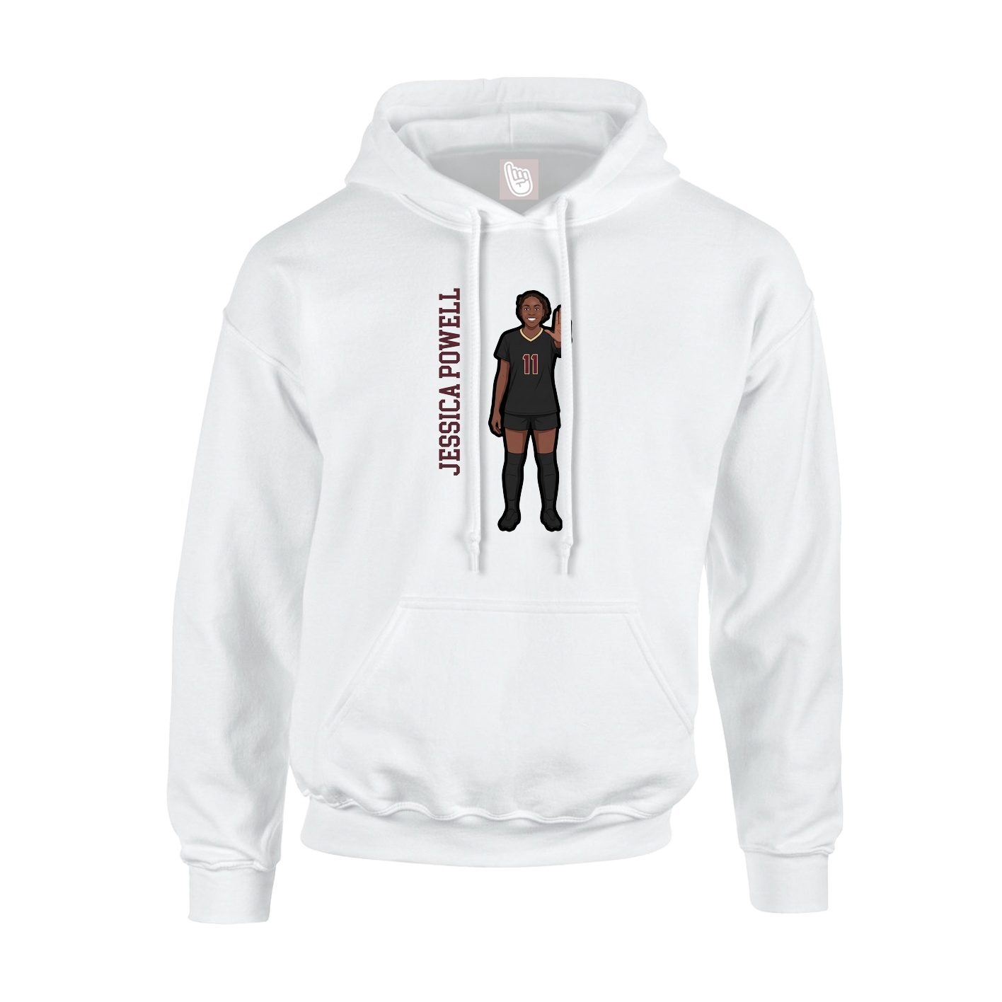 Hoodie — Name Vertical in White