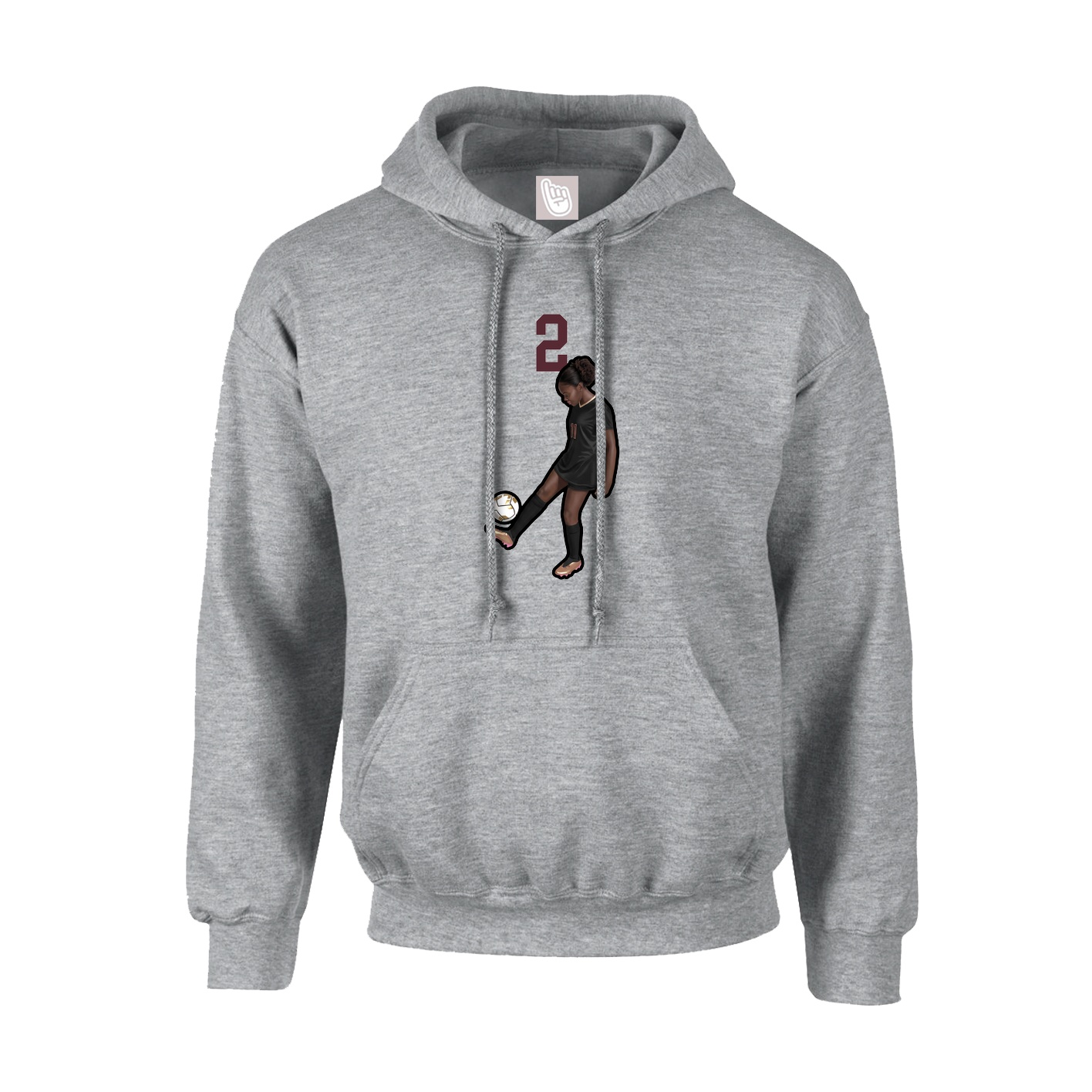 Youth Hoodie — Number Top in Grey