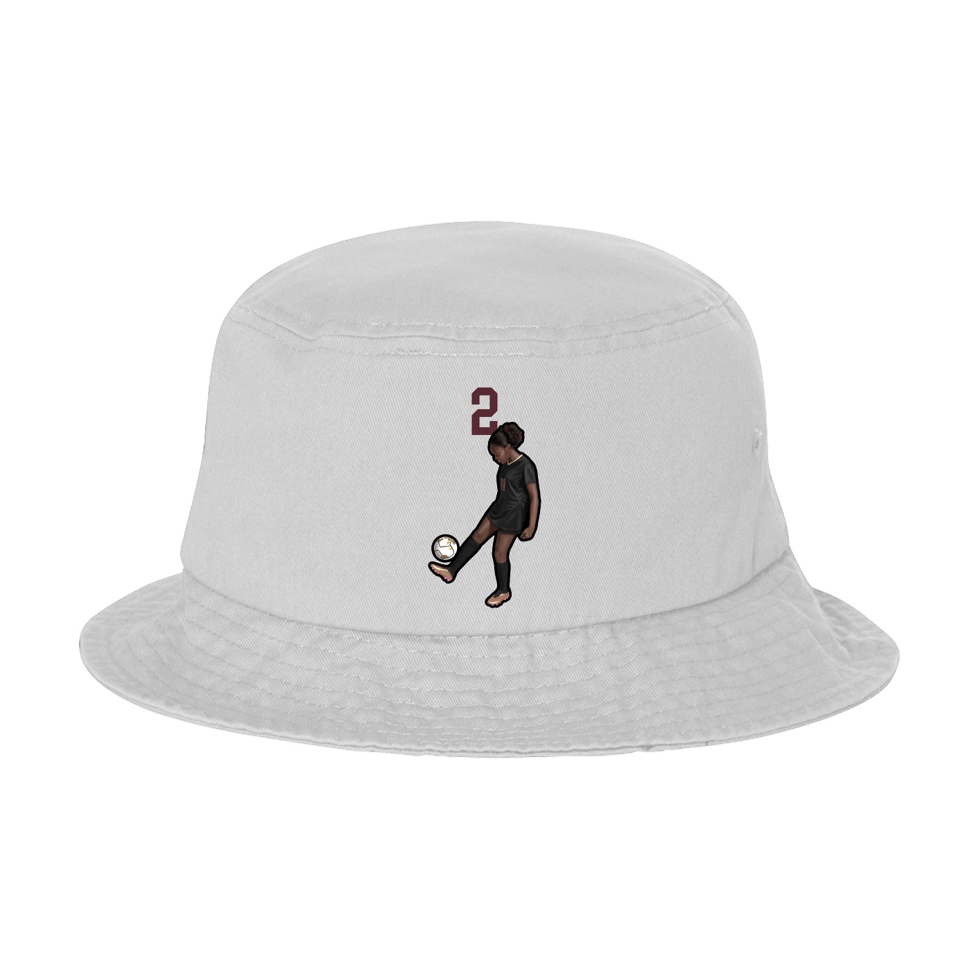 Bucket Cap — Number Top in White