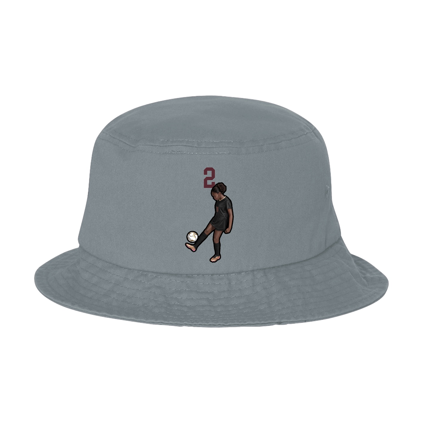 Bucket Cap — Number Top in Grey