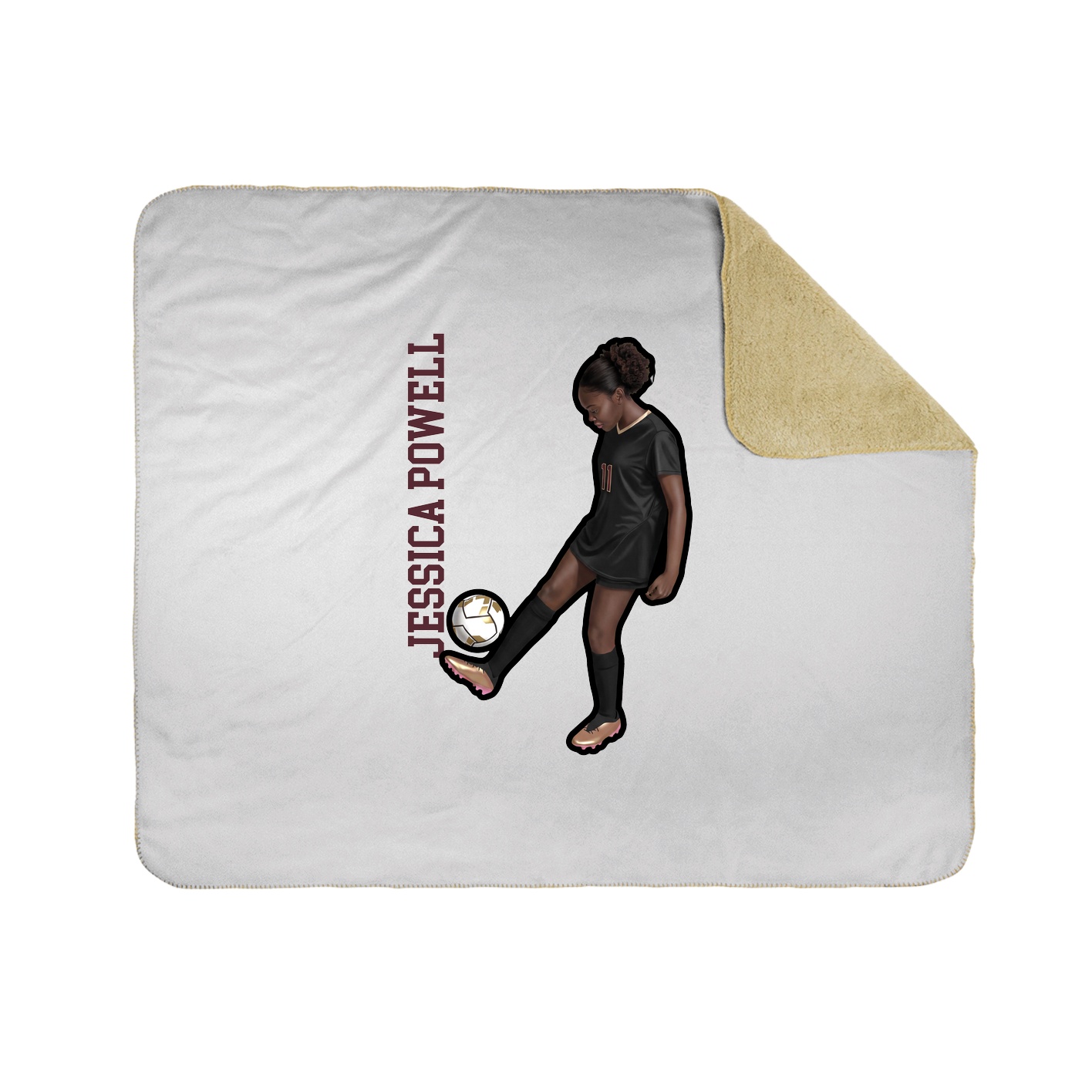 Throw Blanket — Name Vertical in White