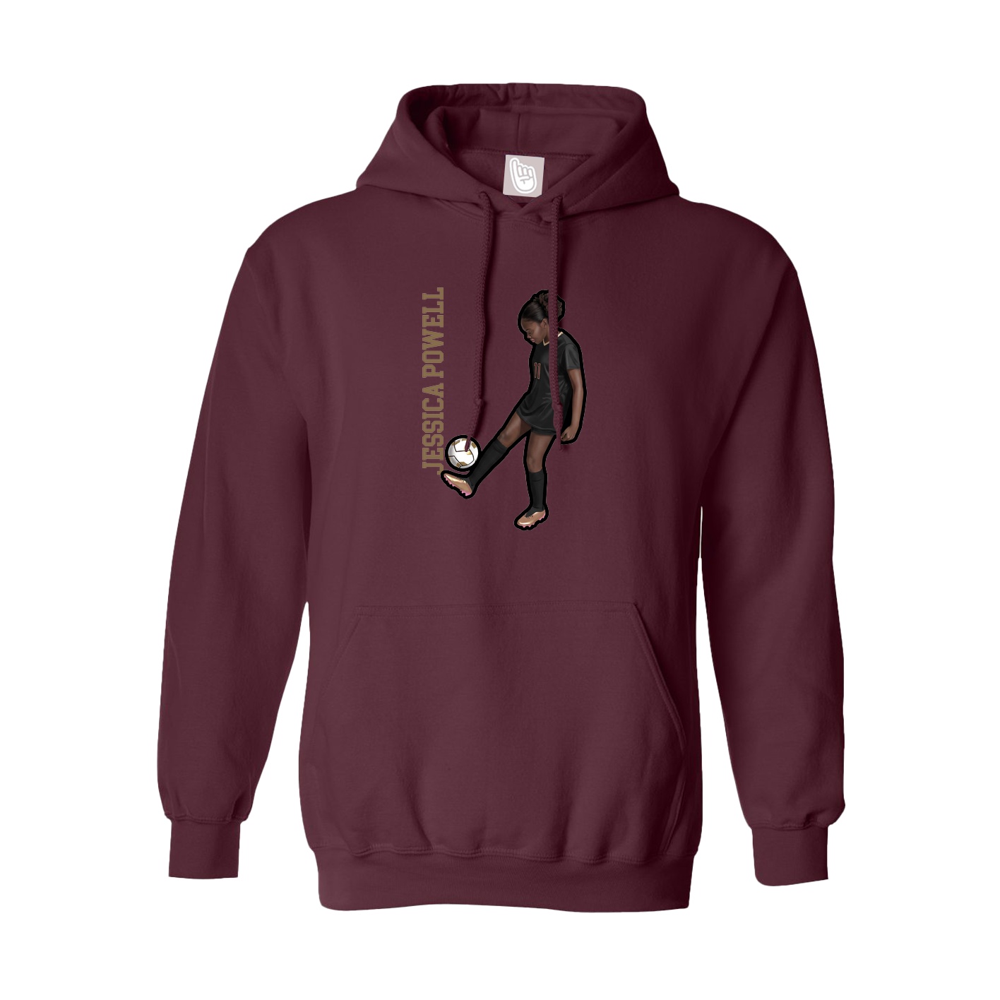 Youth Hoodie — Name Vertical in Maroon