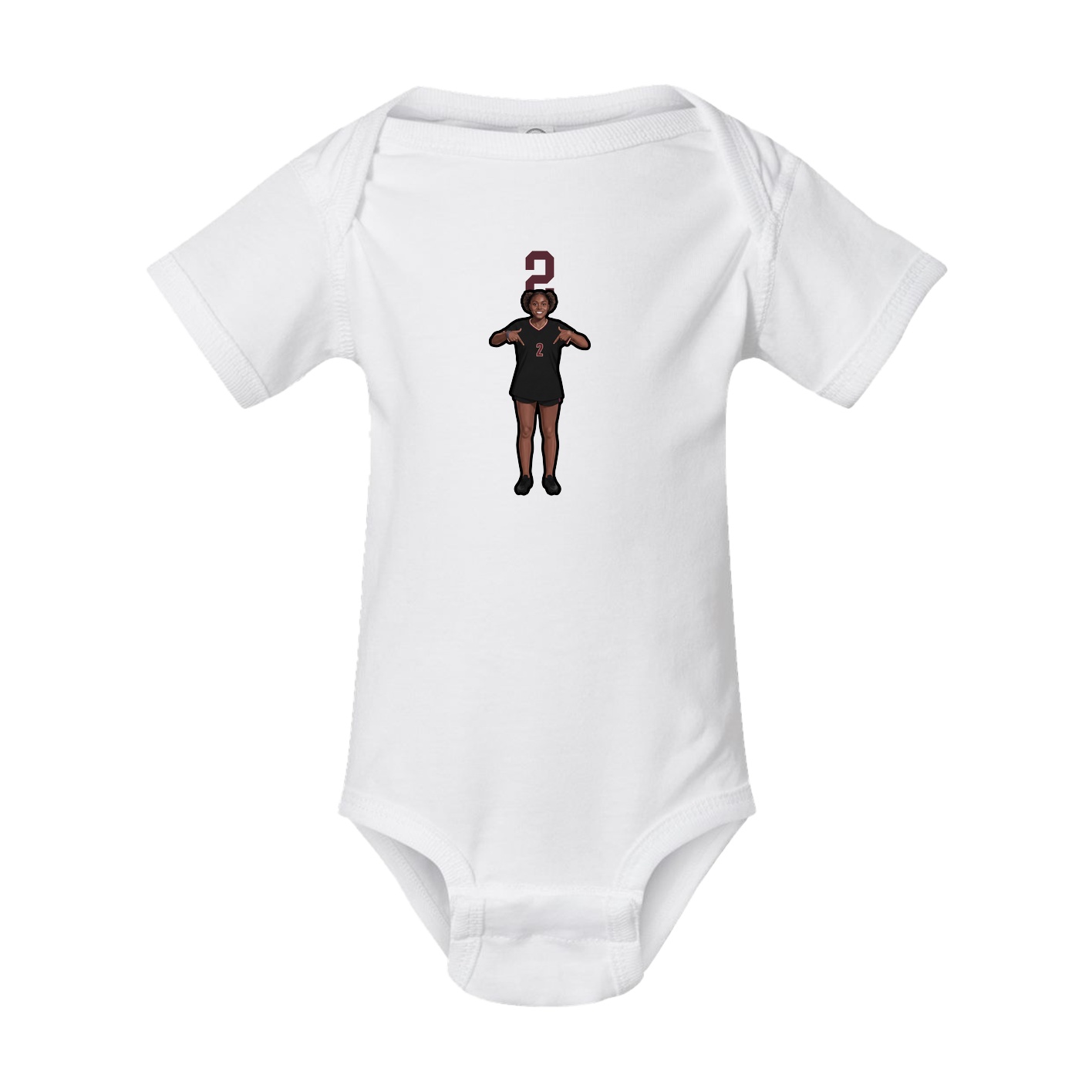 Baby Onesie — Number Top in White