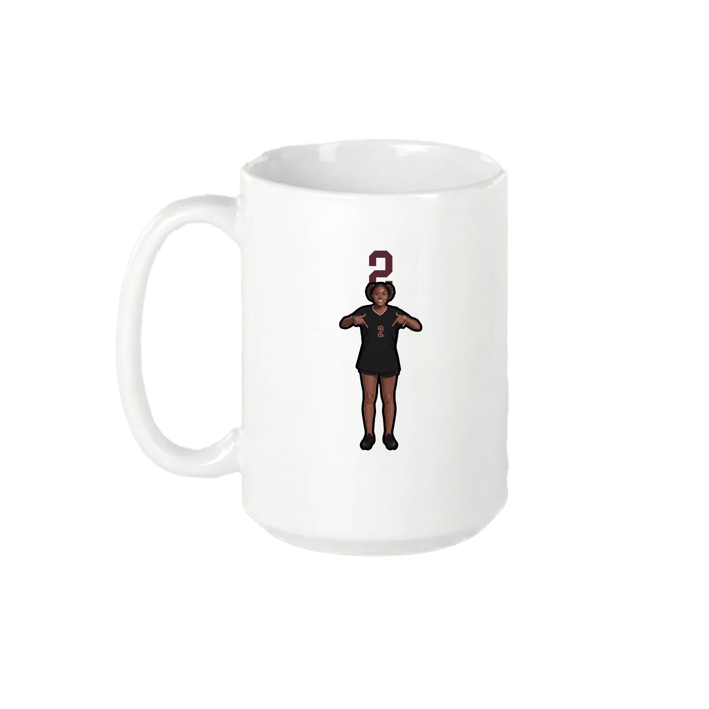 15oz Coffee Mug — Number Top in White