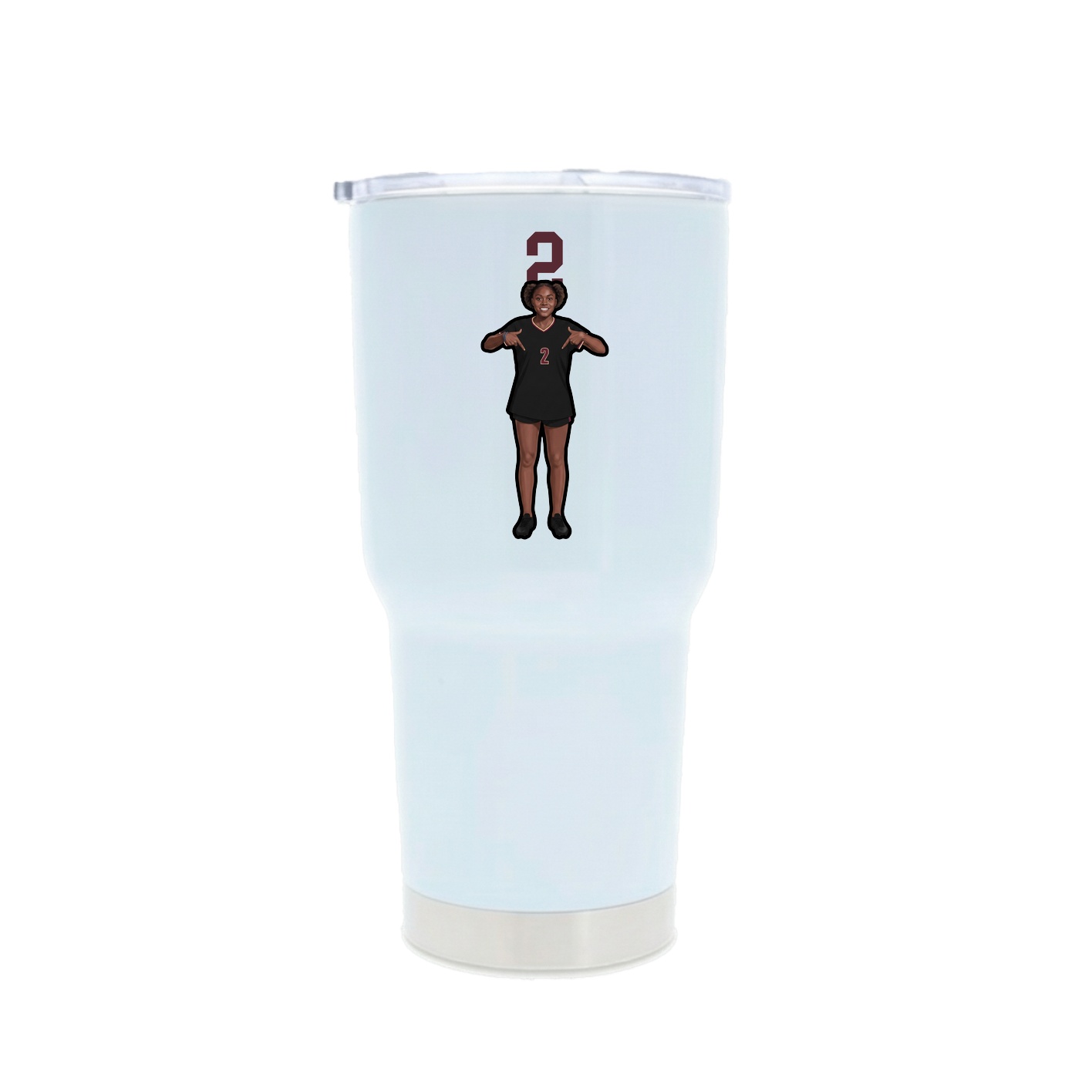 30oz Stainless Steel Tumbler — Number Top in White