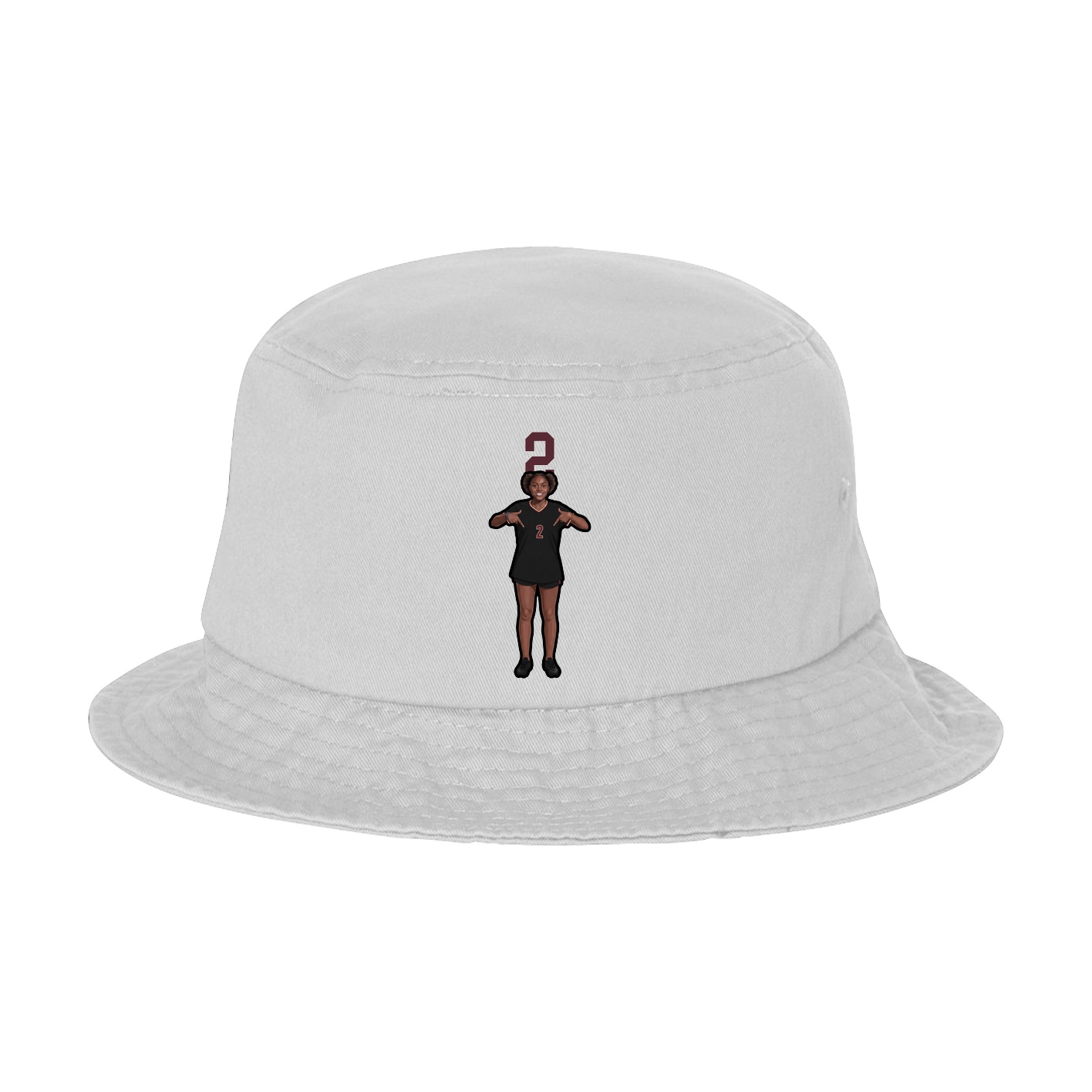 Bucket Cap — Number Top in White