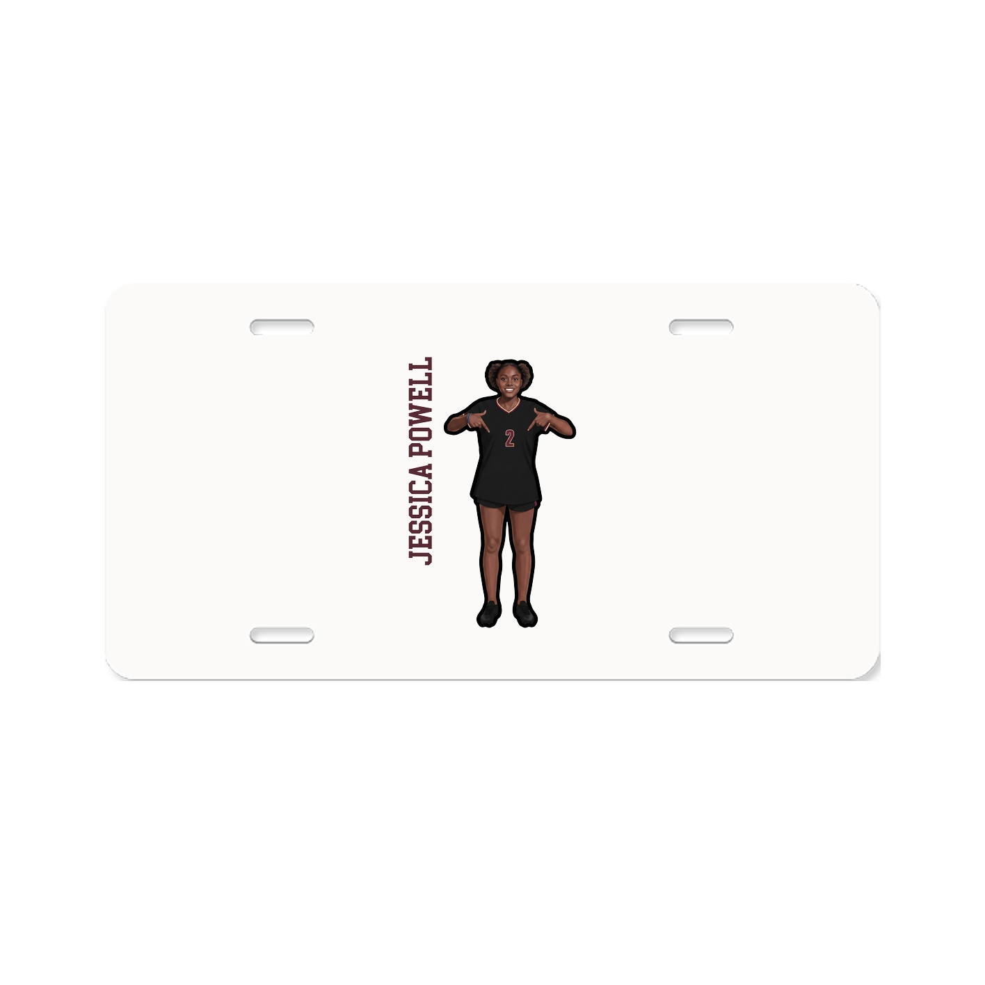 License Plate — Name Vertical in Classic