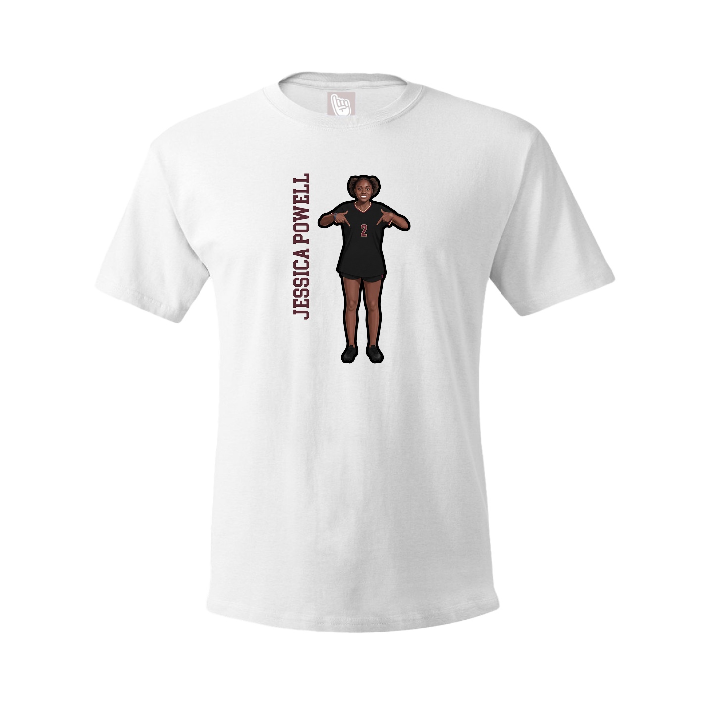 Youth Tee — Name Vertical in White