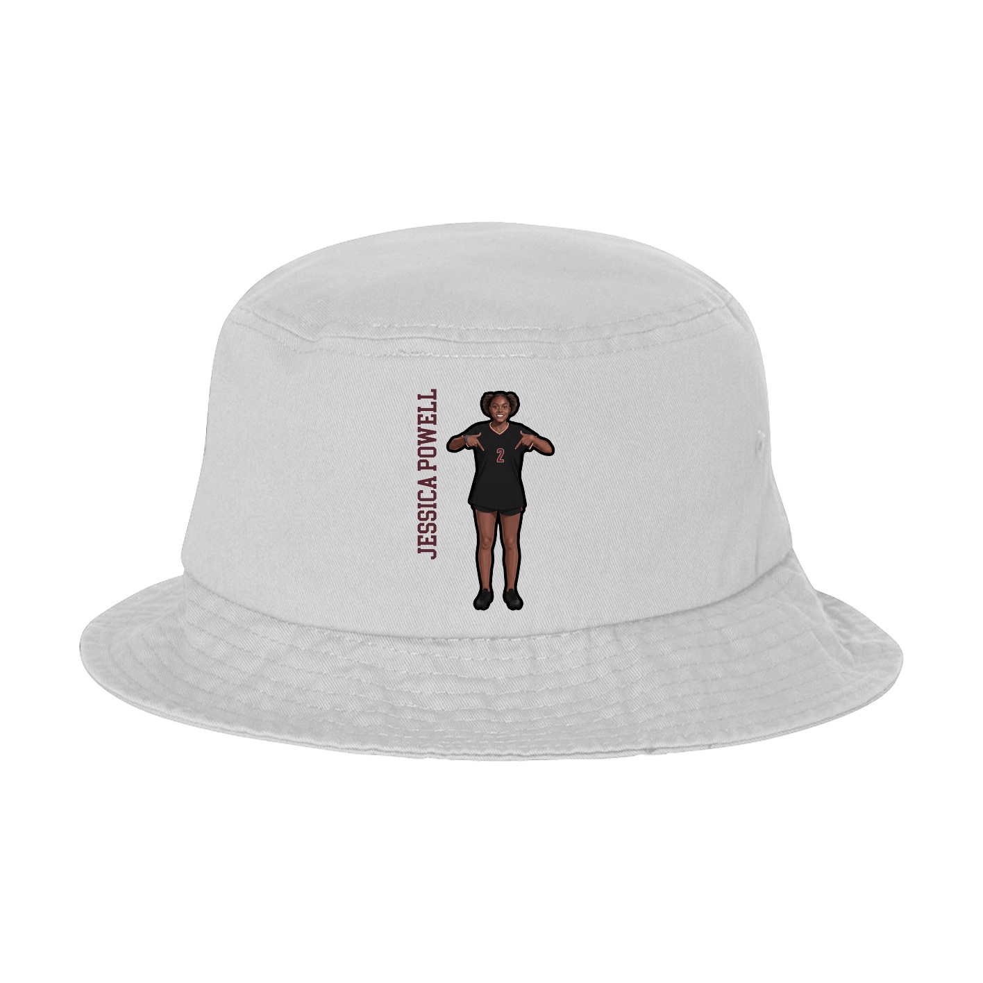 Bucket Cap — Name Vertical in White