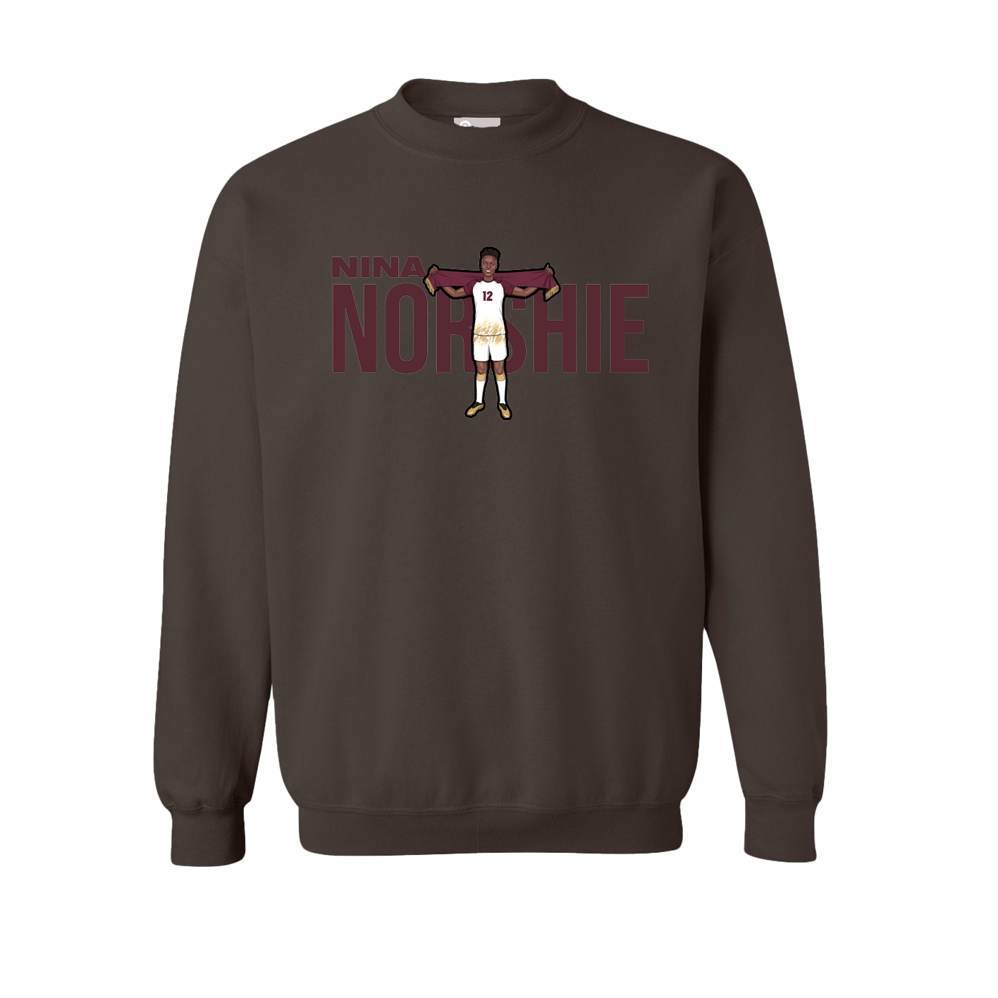 Fleece Crew — Player Name in Brown