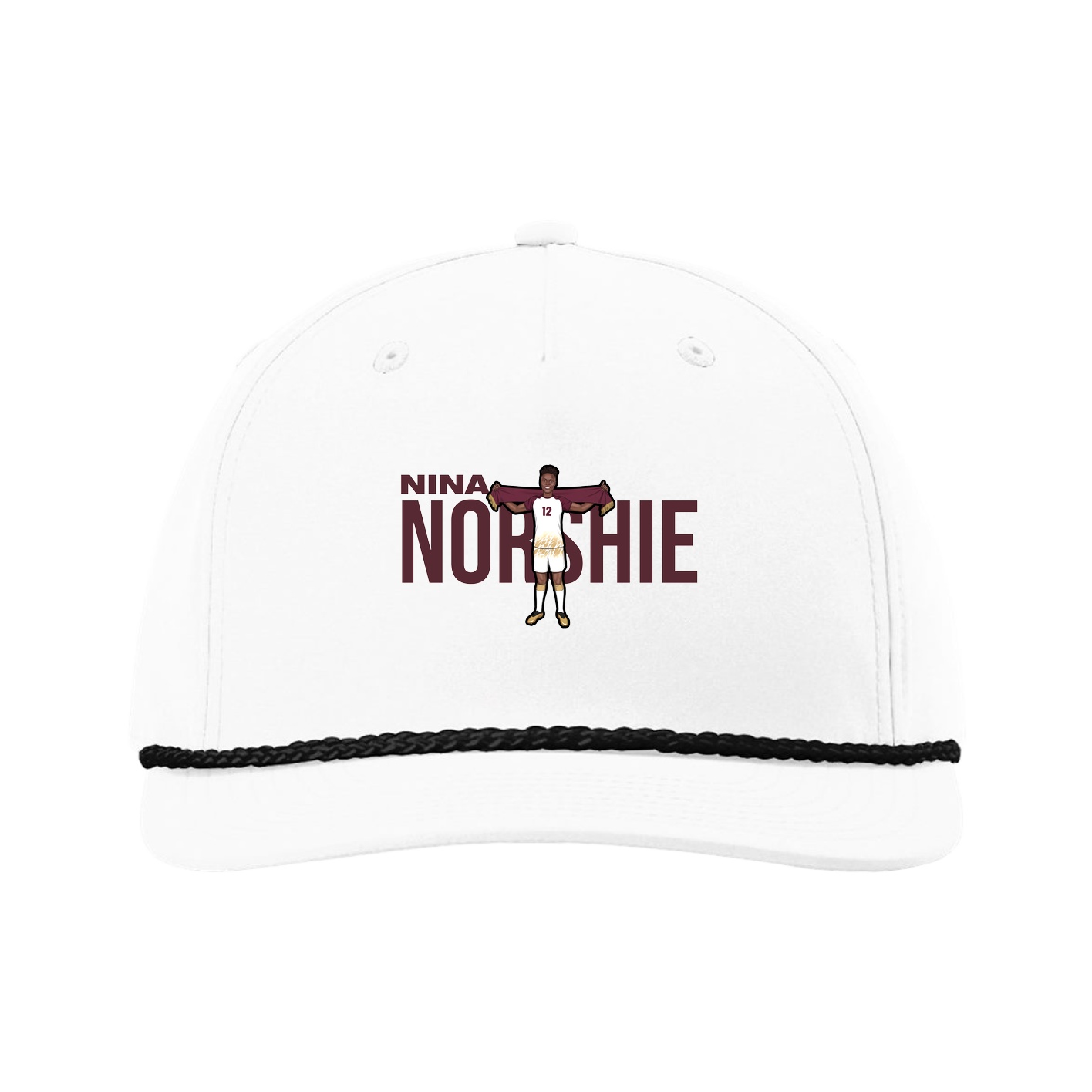 Five-Panel Classic Rope Cap — Player Name in White
