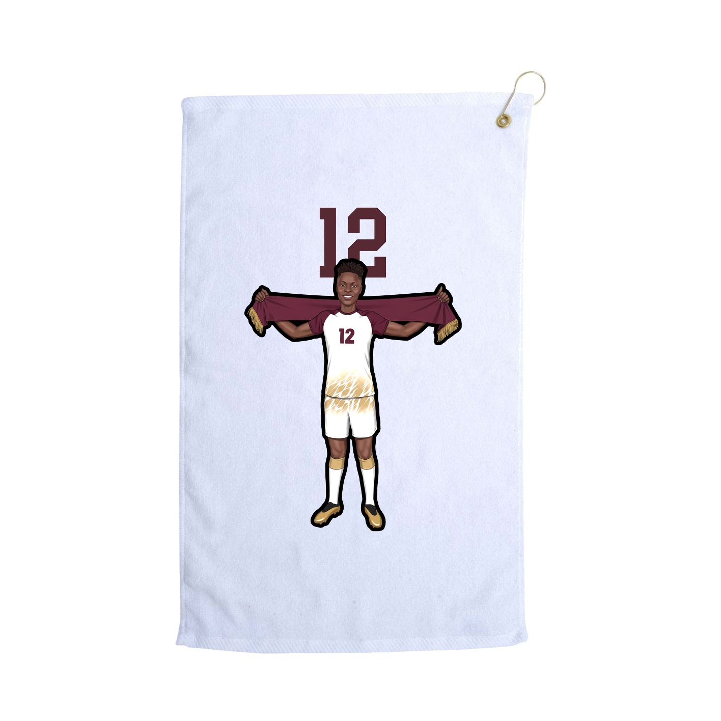 Golf Towel — Number Top in White