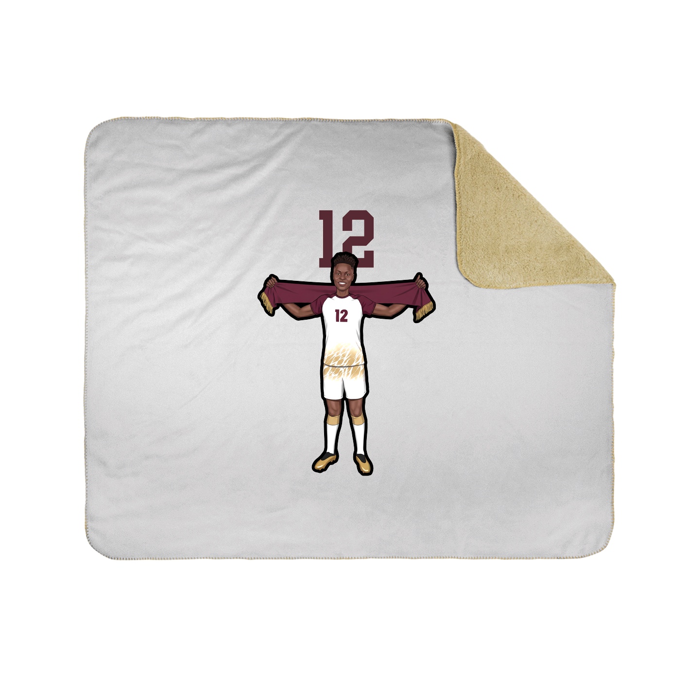 Throw Blanket — Number Top in White