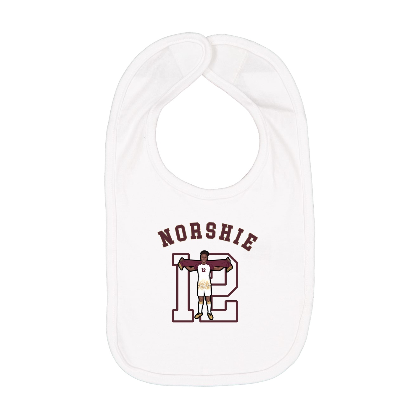 Infant Bib — Shirsey Arch in White