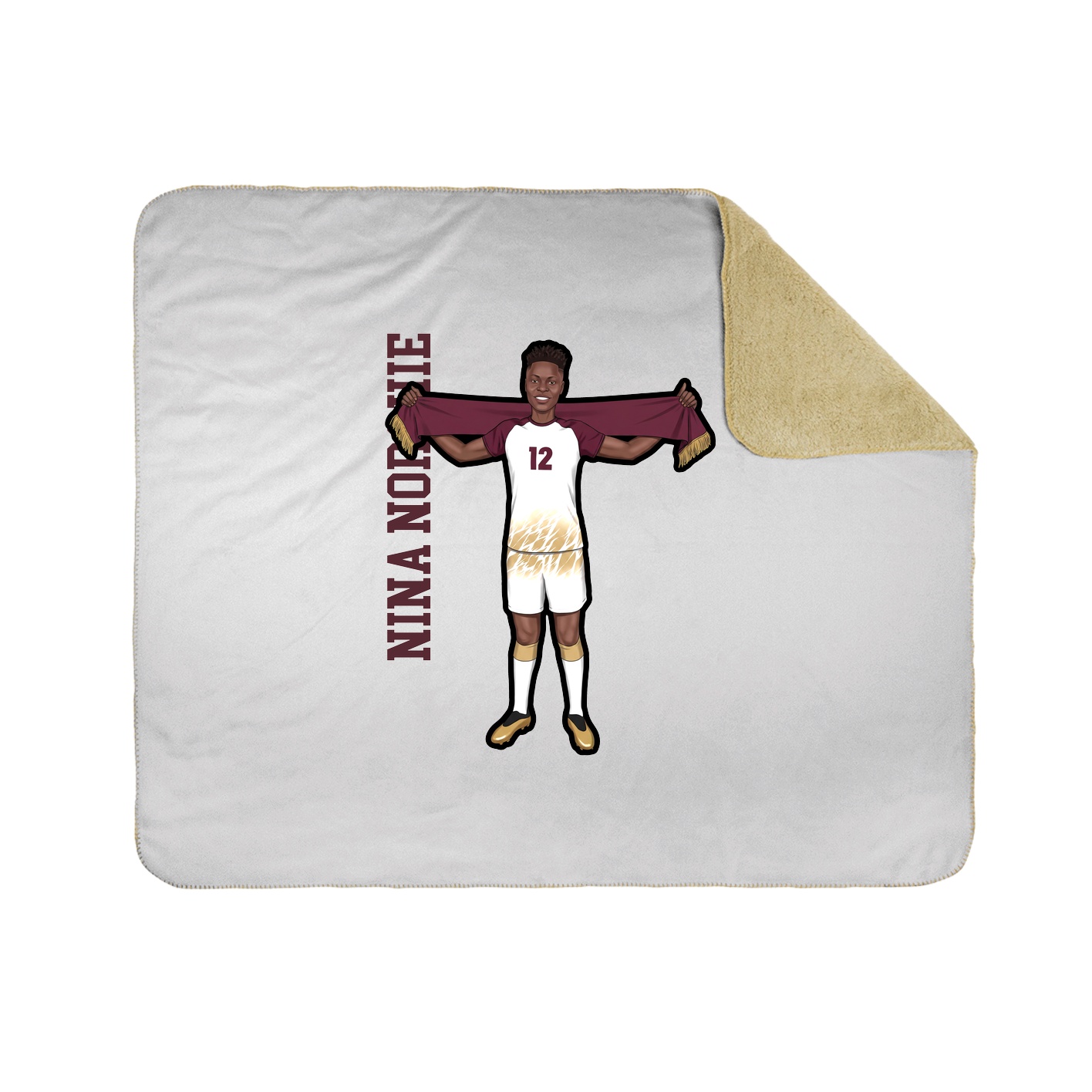 Throw Blanket — Name Vertical in White