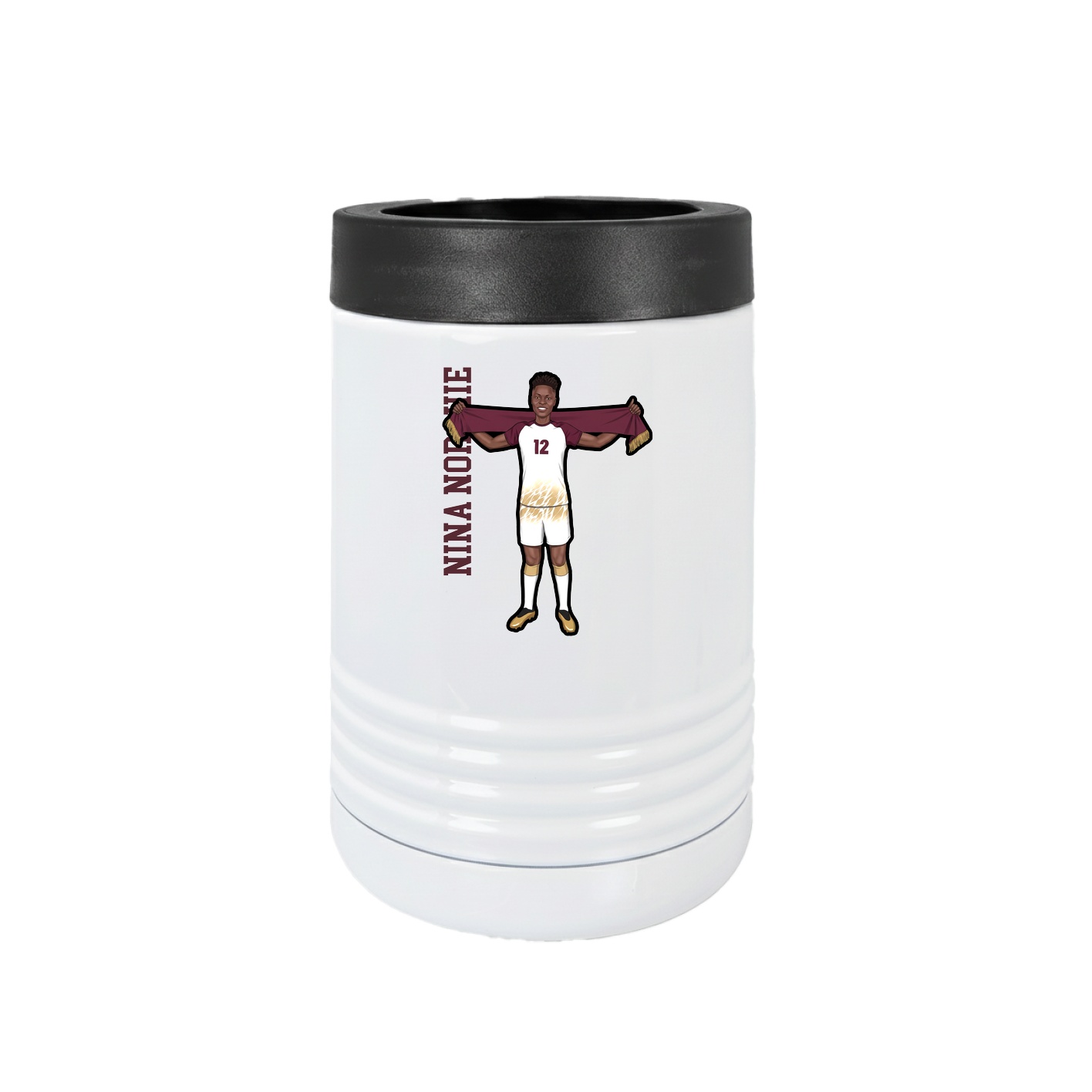 Beverage Holder — Name Vertical in White