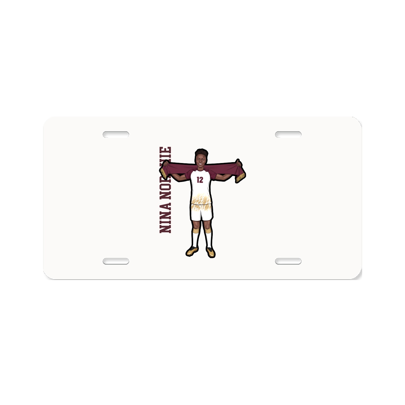 License Plate — Name Vertical in Classic