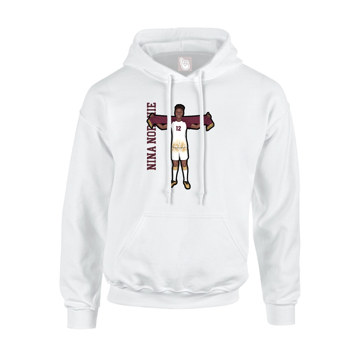 Hoodie — Name Vertical in White