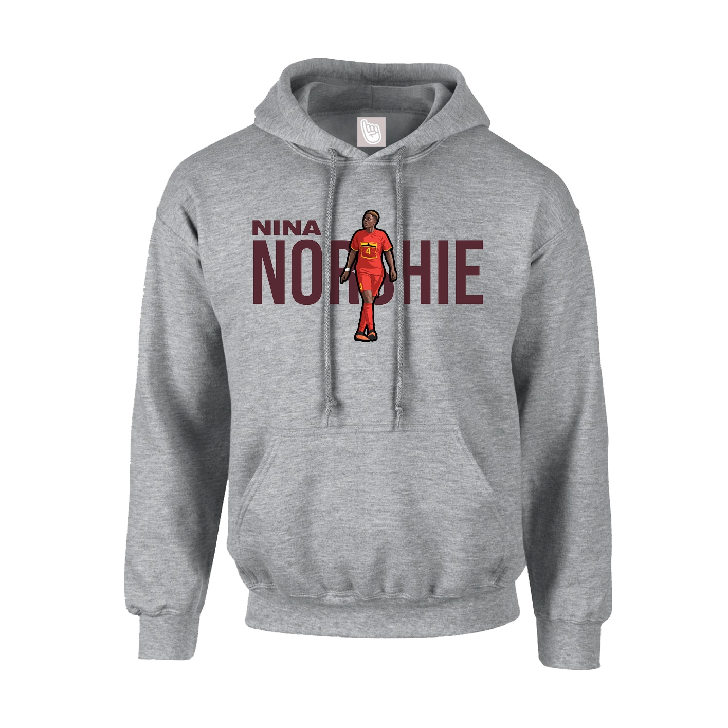Youth Hoodie — Player Name in Grey