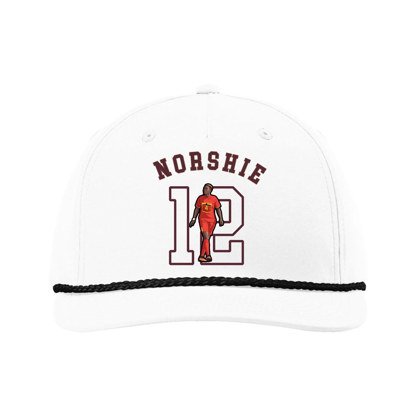 Five-Panel Classic Rope Cap — Shirsey Arch in White